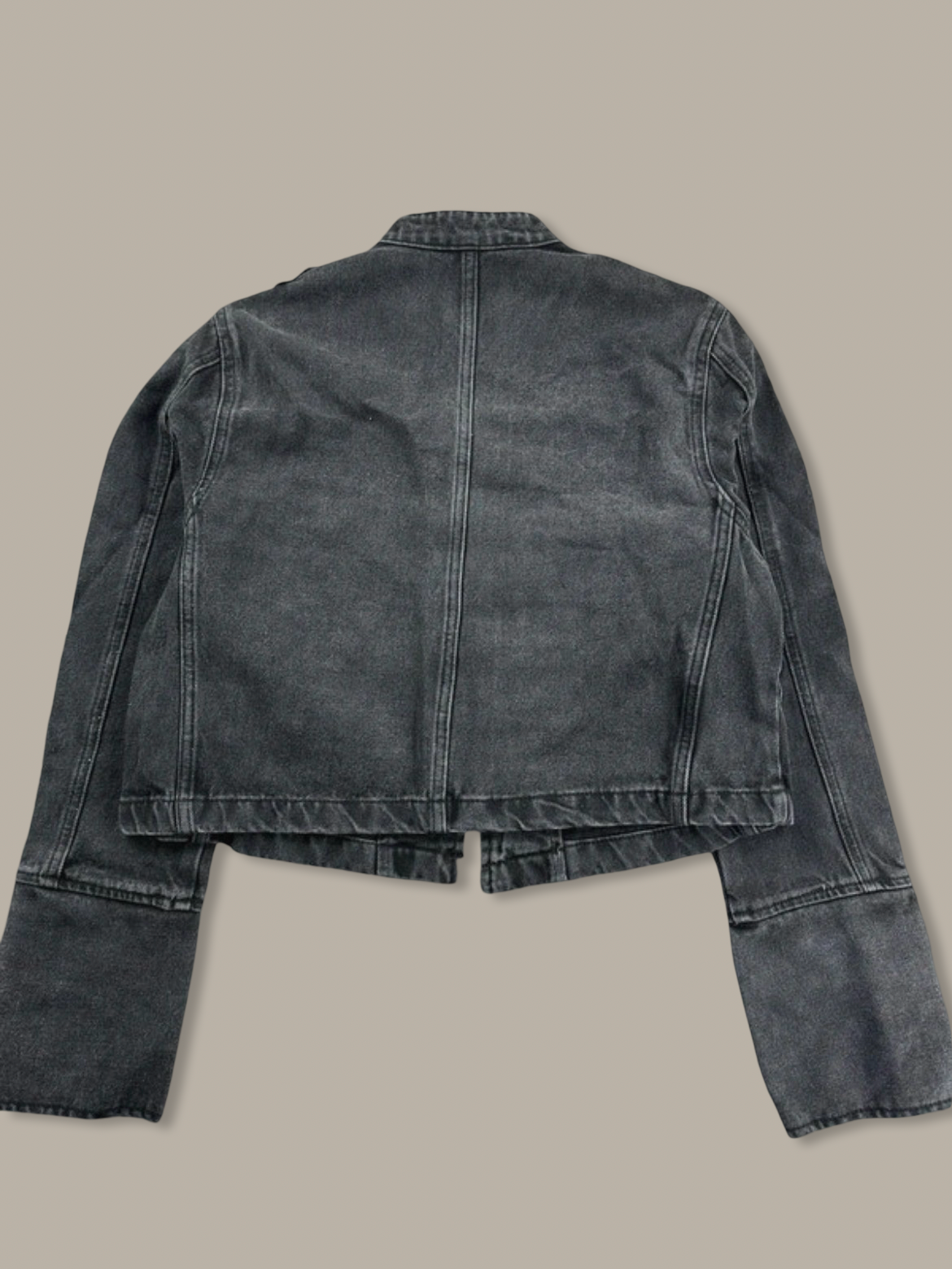 Napoleon Denim Canvas Cropped Jacket Nero