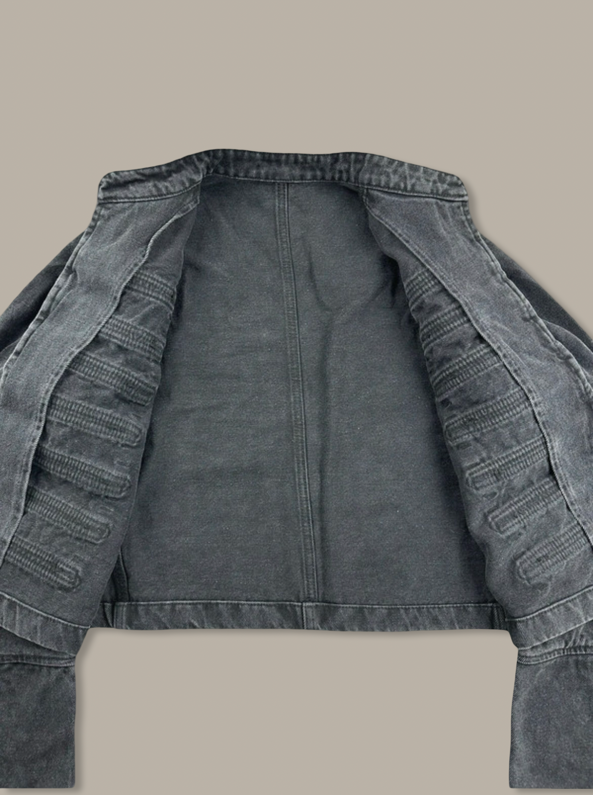 Napoleon Denim Canvas Cropped Jacket Nero