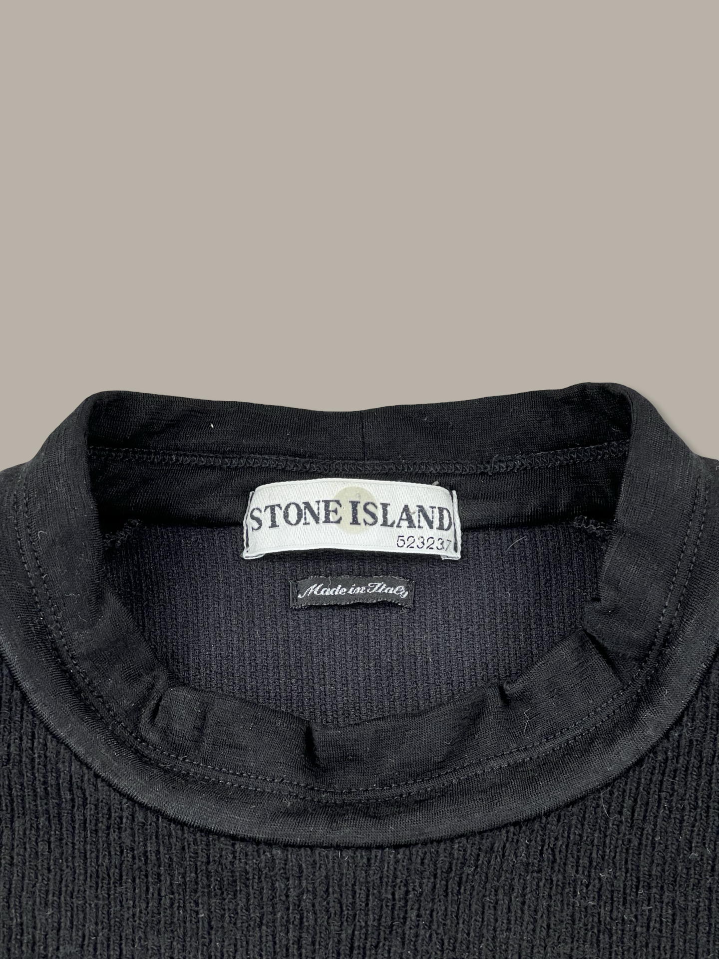 Stone Island Vintage Ribbed Cotton Jumper Maglione Girocollo Nero XL