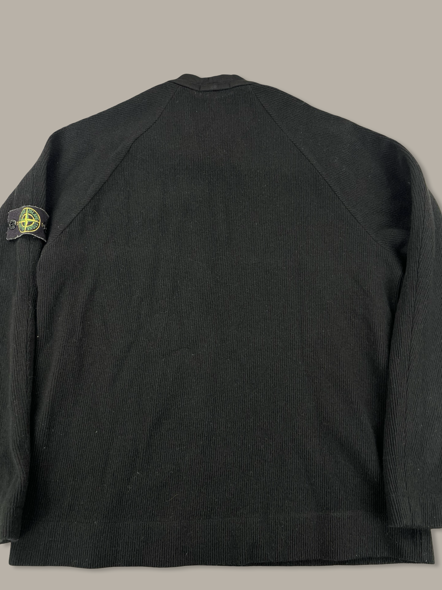 Stone Island Vintage Ribbed Cotton Jumper Maglione Girocollo Nero XL