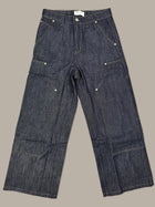 Raw Denim Double Knee Jeans 13oz Blue Navy