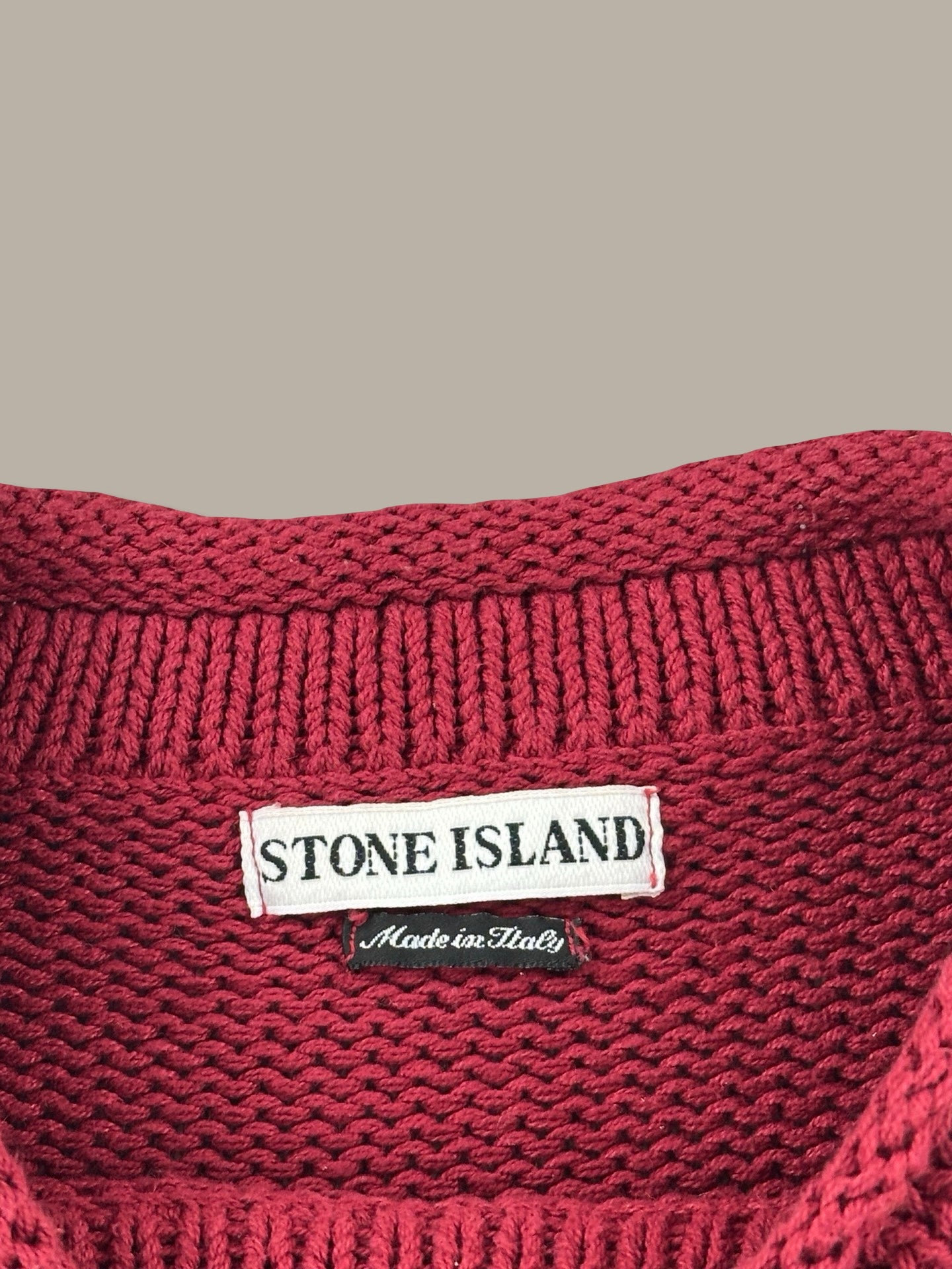 Stone Island Vintage Ribbed Wool Jumper Maglione Girocollo Rosso L