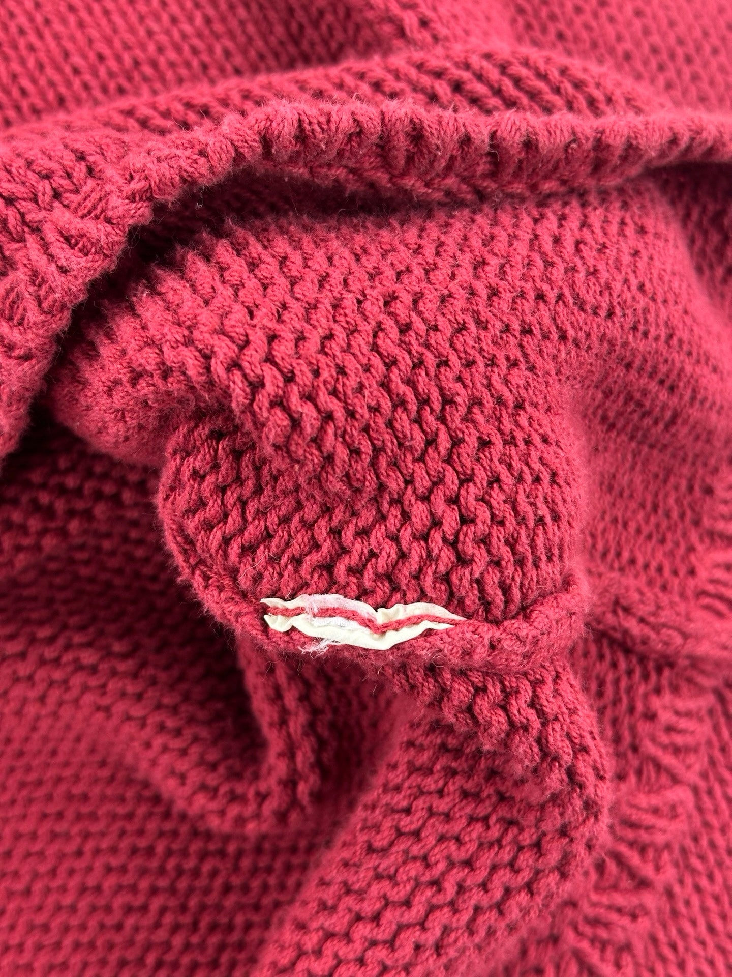 Stone Island Vintage Ribbed Wool Jumper Maglione Girocollo Rosso L