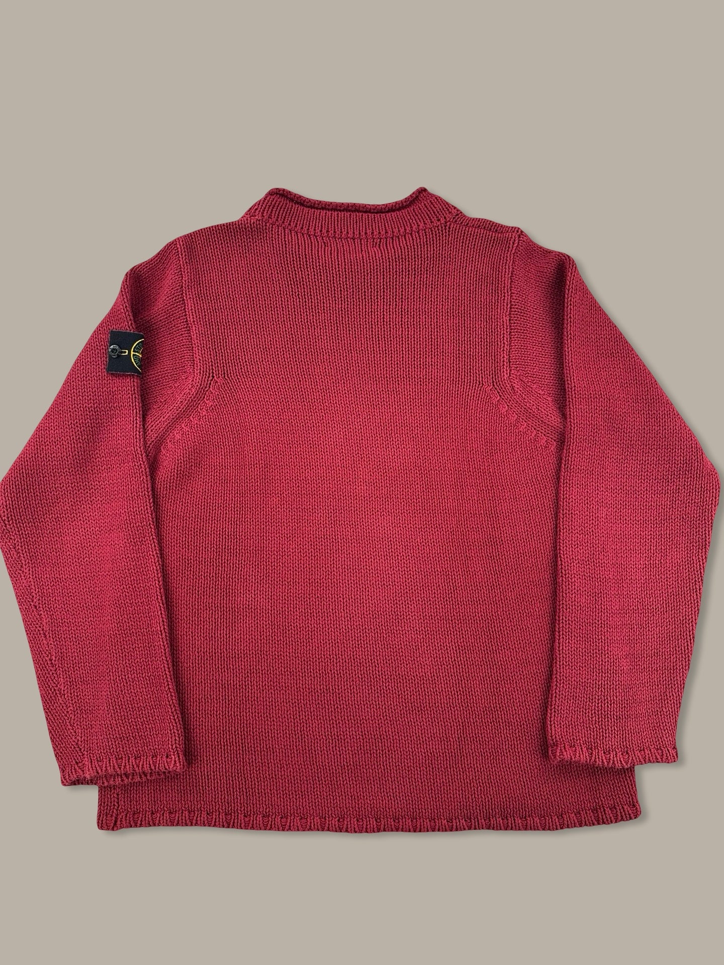 Stone Island Vintage Ribbed Wool Jumper Maglione Girocollo Rosso L