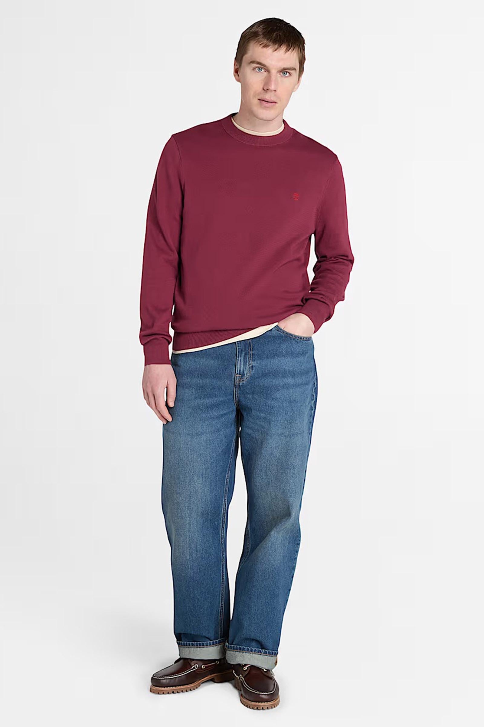 Maglione in Cotone Williams River da Uomo in bordeaux