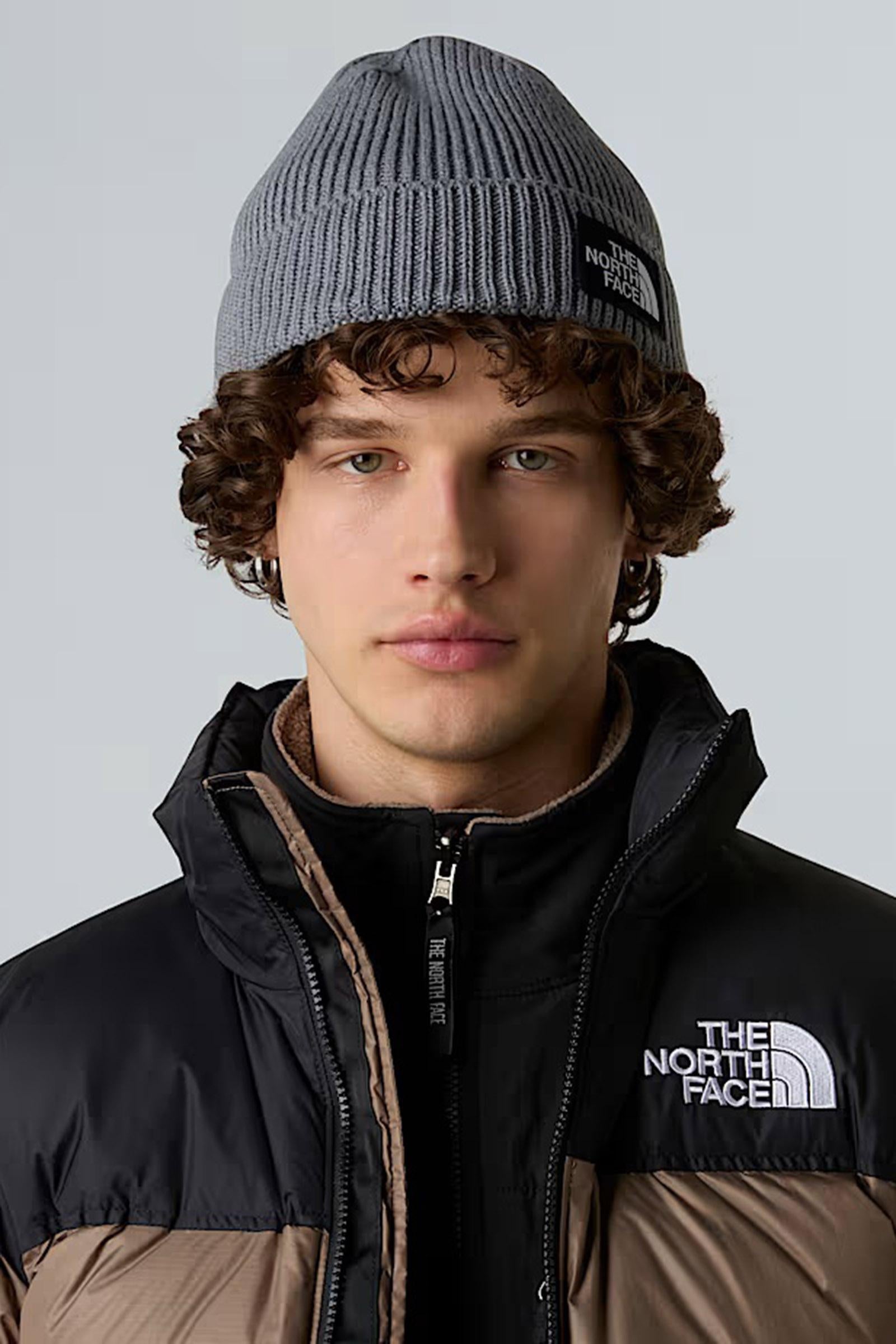 Berretto con risvolto e logo box TNF