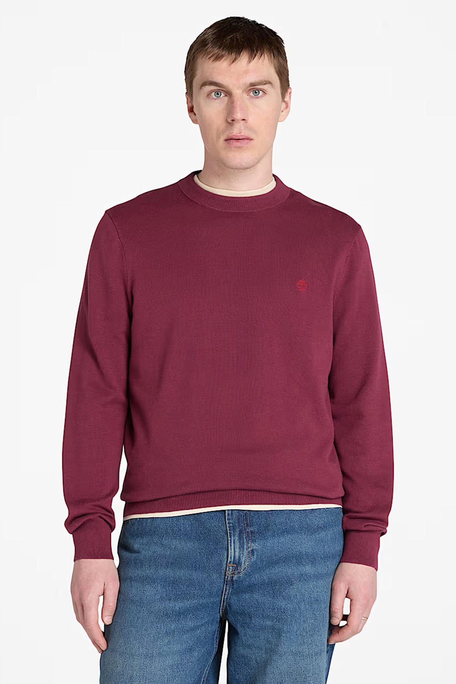 Maglione in Cotone Williams River da Uomo in bordeaux