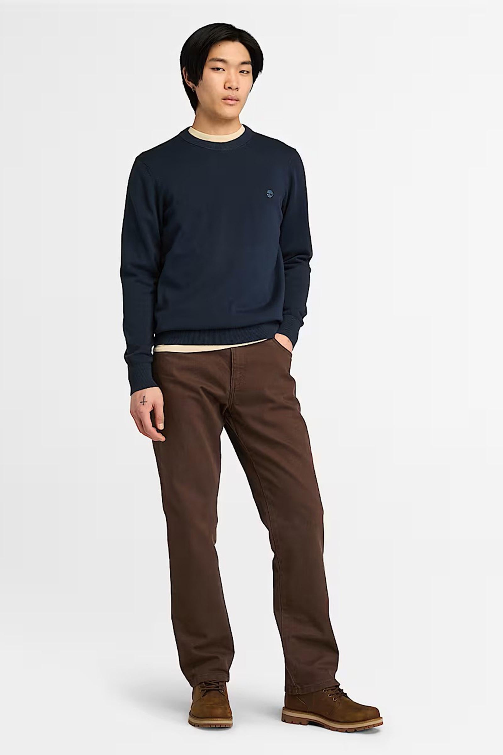 Maglione in Cotone Williams River da Uomo in blu scuro