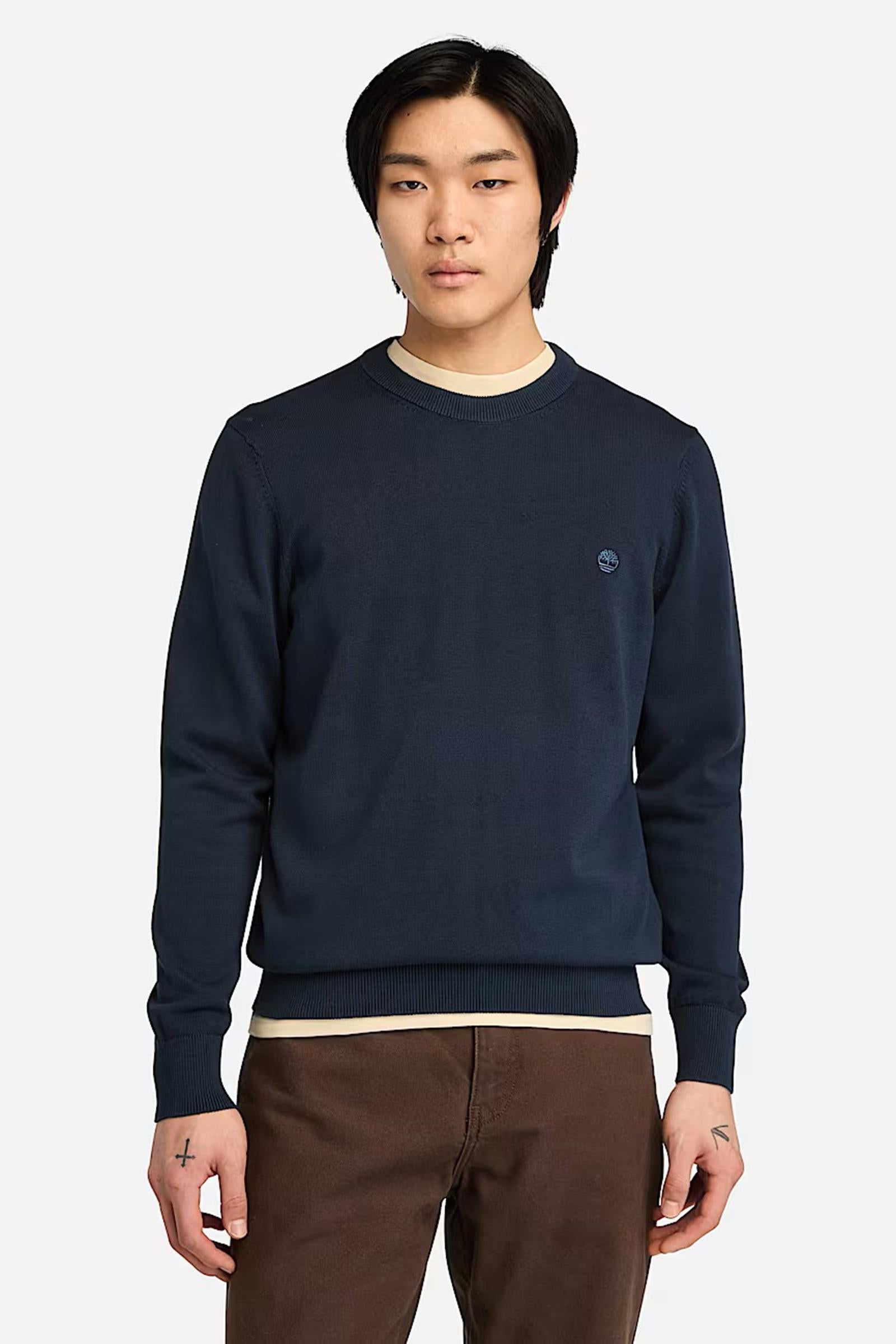 Maglione in Cotone Williams River da Uomo in blu scuro