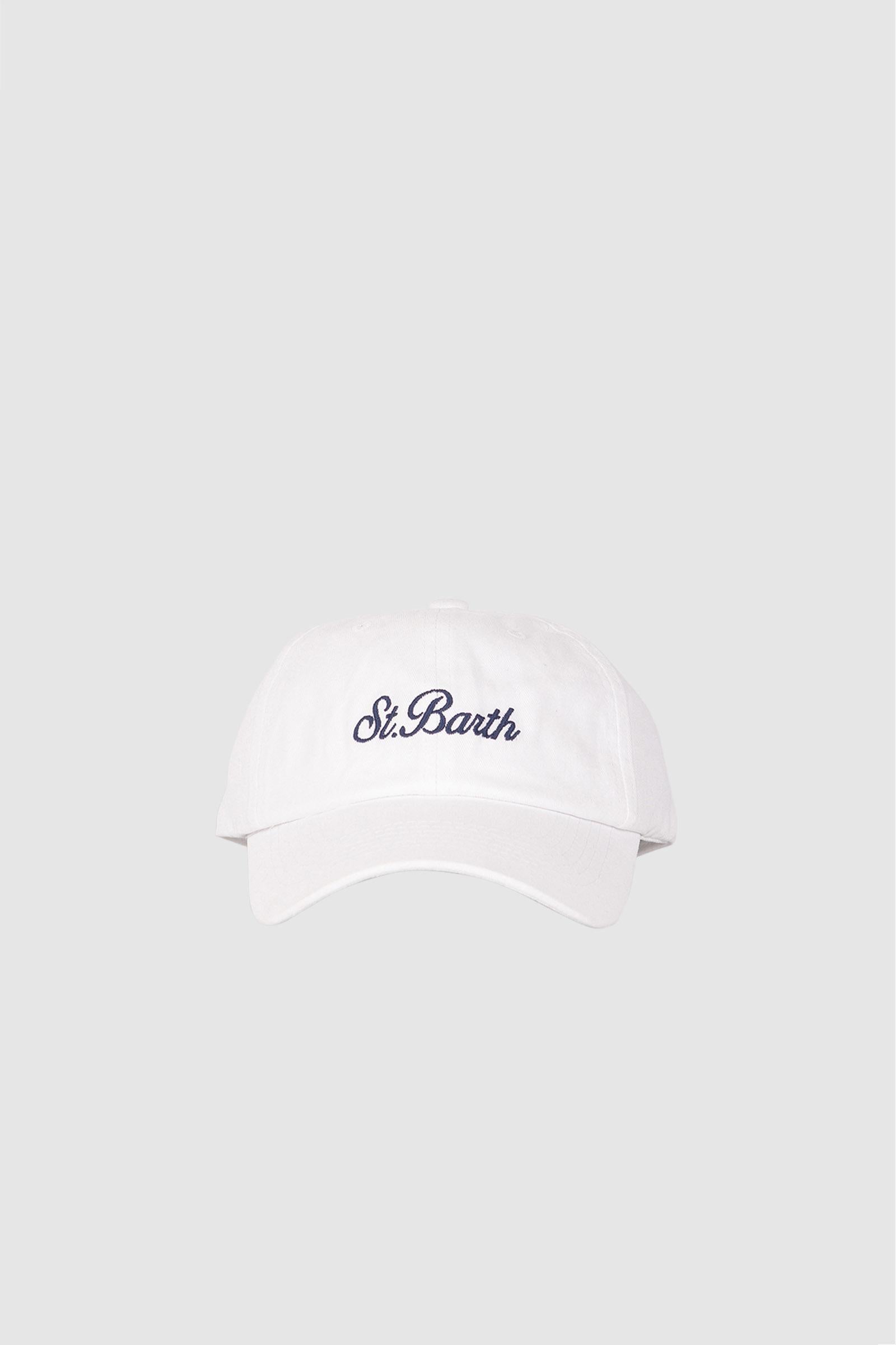 Cappellino Davis in denim bianco con ricamo Saint Barth