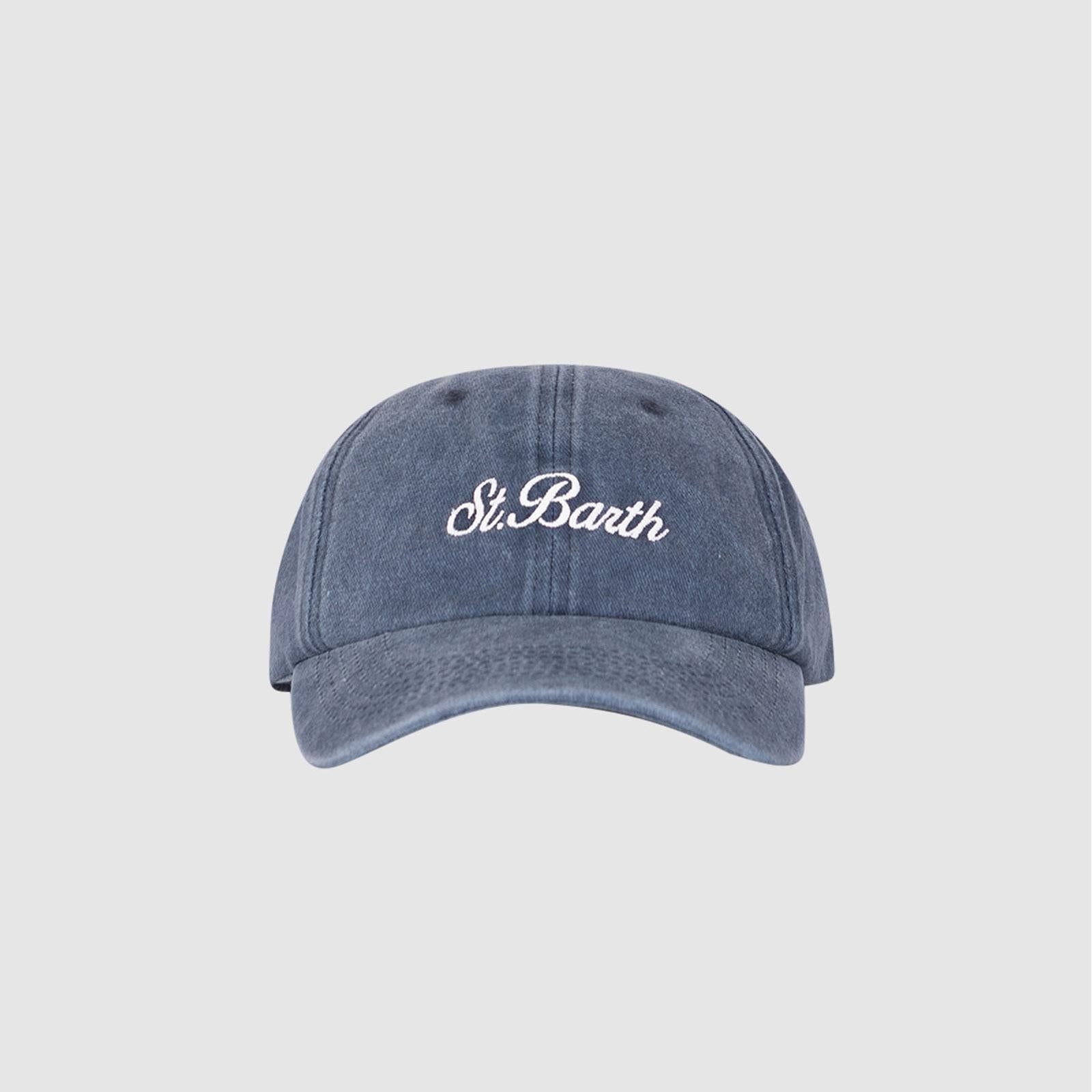Cappellino Davis in denim blu navy con ricamo Saint Barth