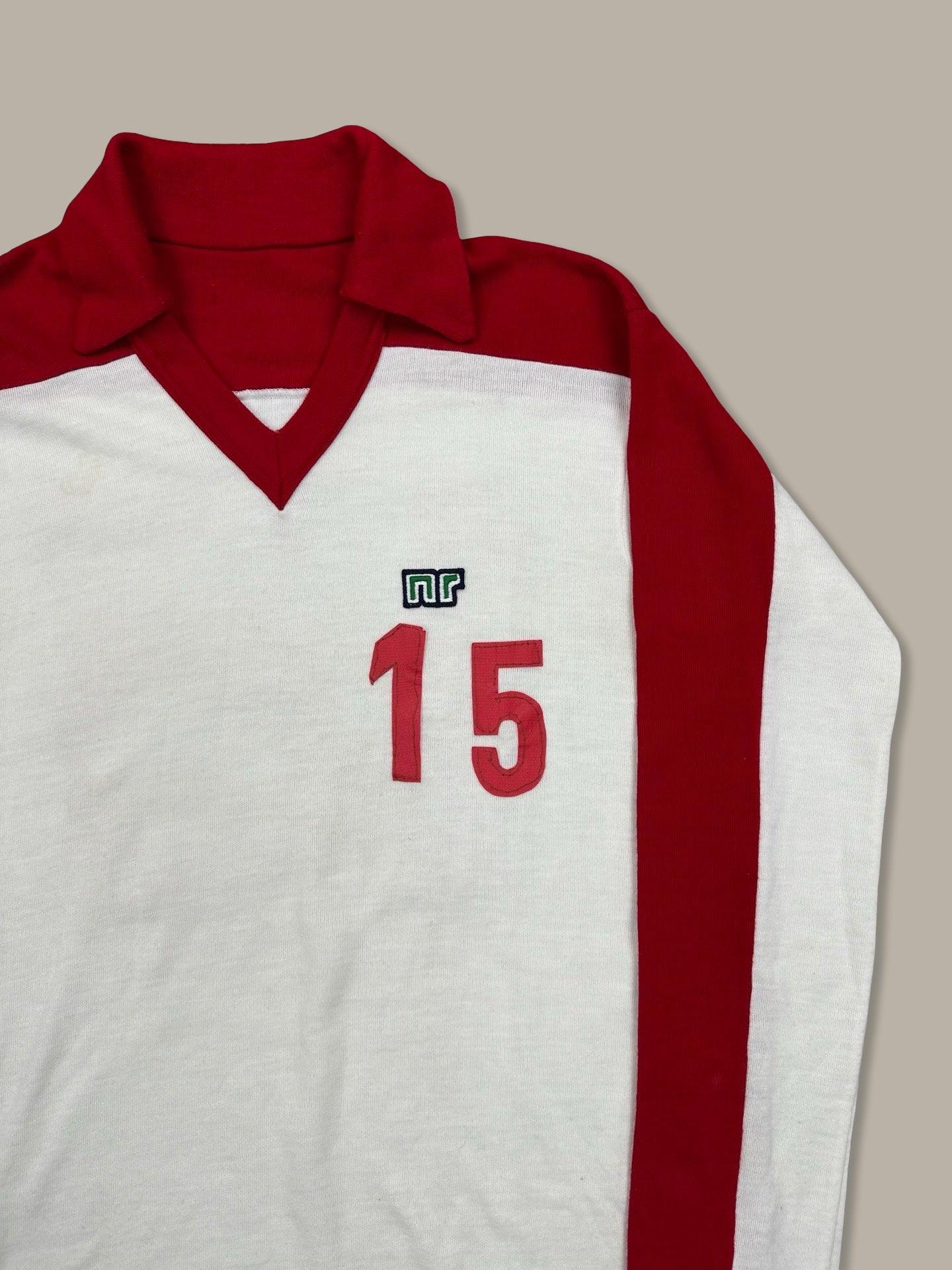 NR Jersey Vintage Anni 80’ Bianco Rosso N. 15
