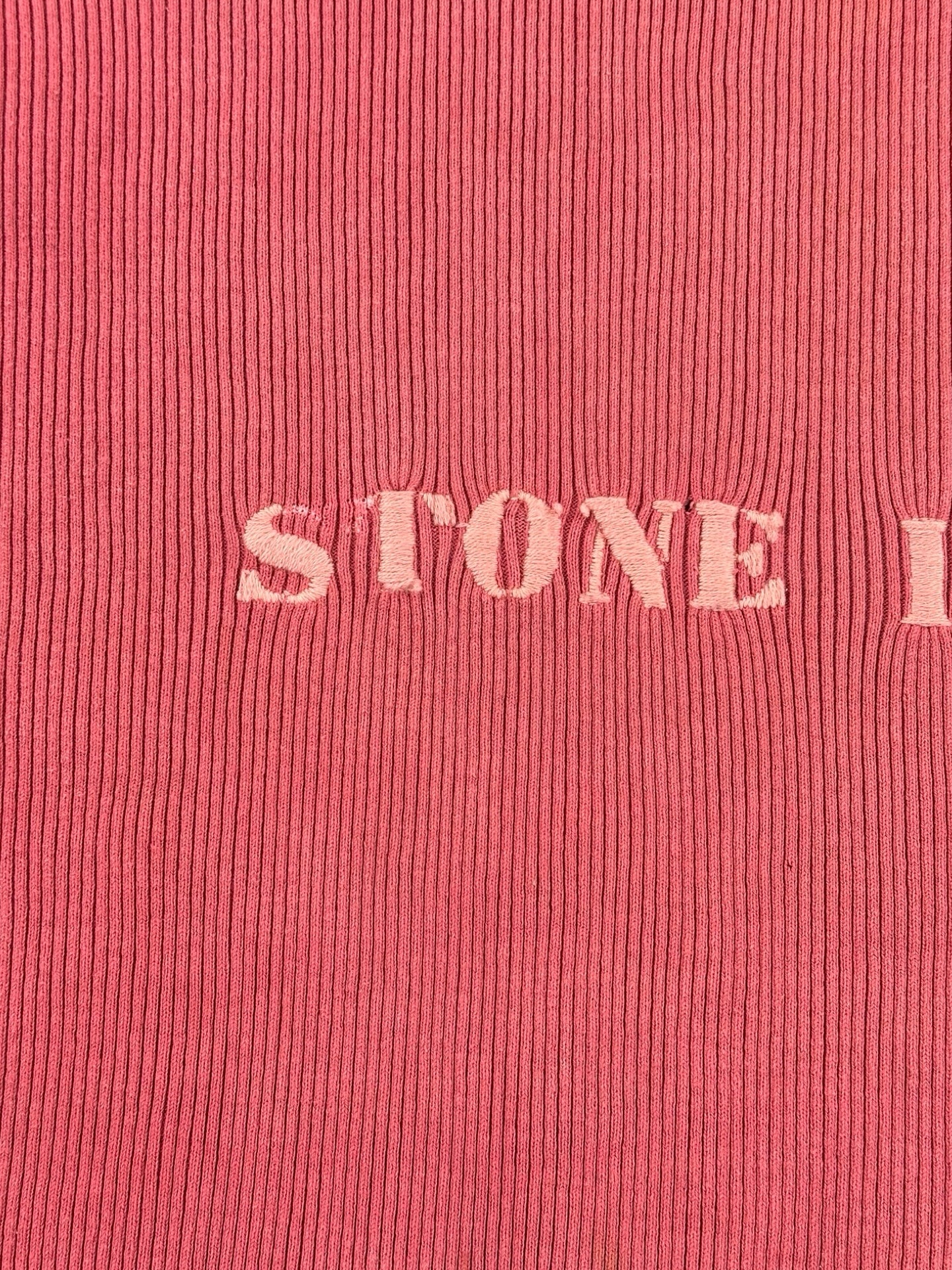 Stone Island Vintage Ribbed Cotton Sweatshirt Felpa Rosso L