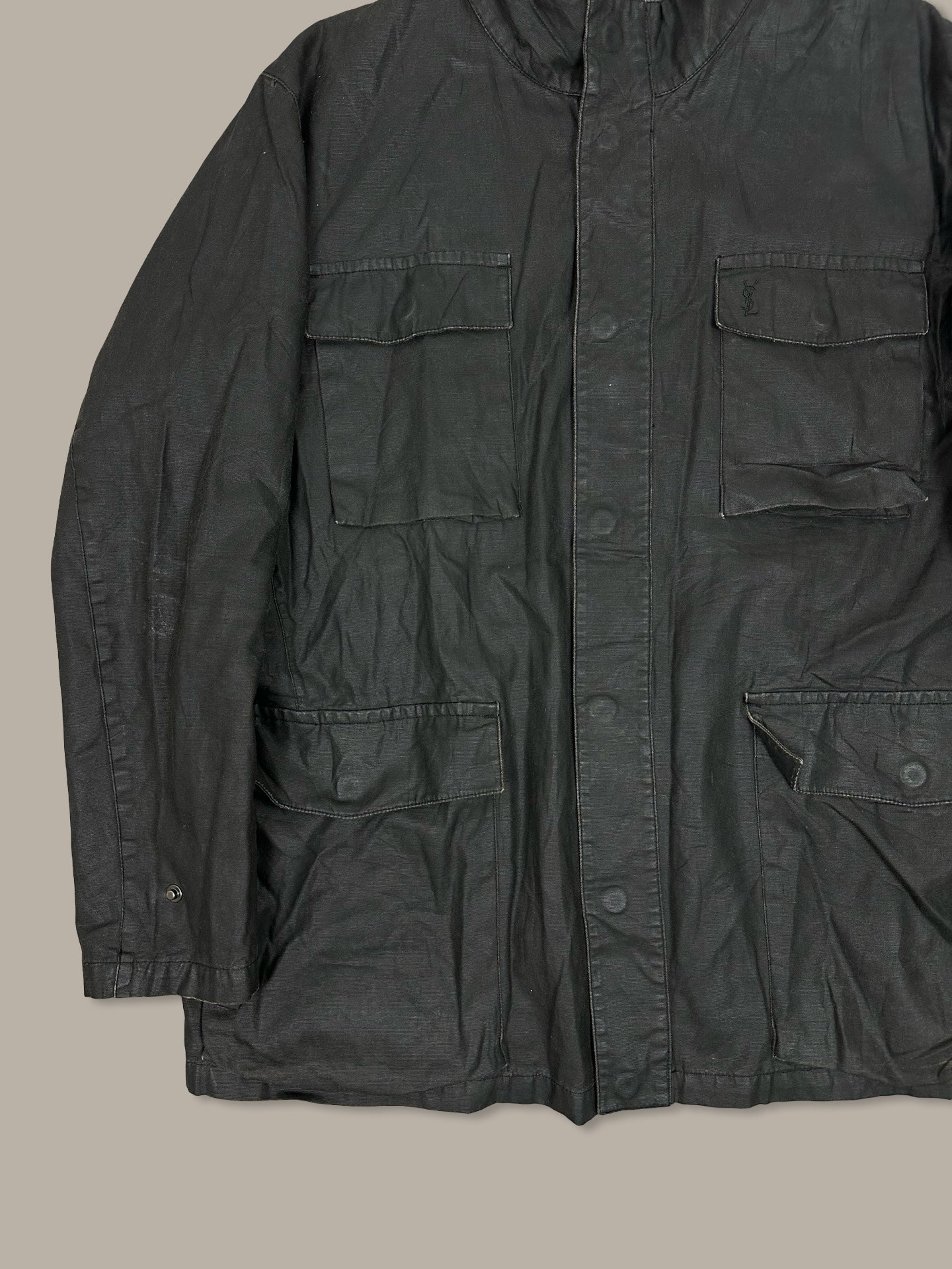 YvesSaintLaurent Wax Canvas Jacket Nero L