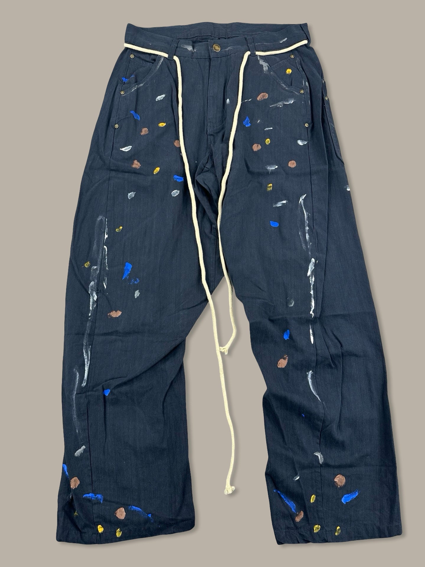 Epide Prefab Pantaloni Paint Splatter Blue S