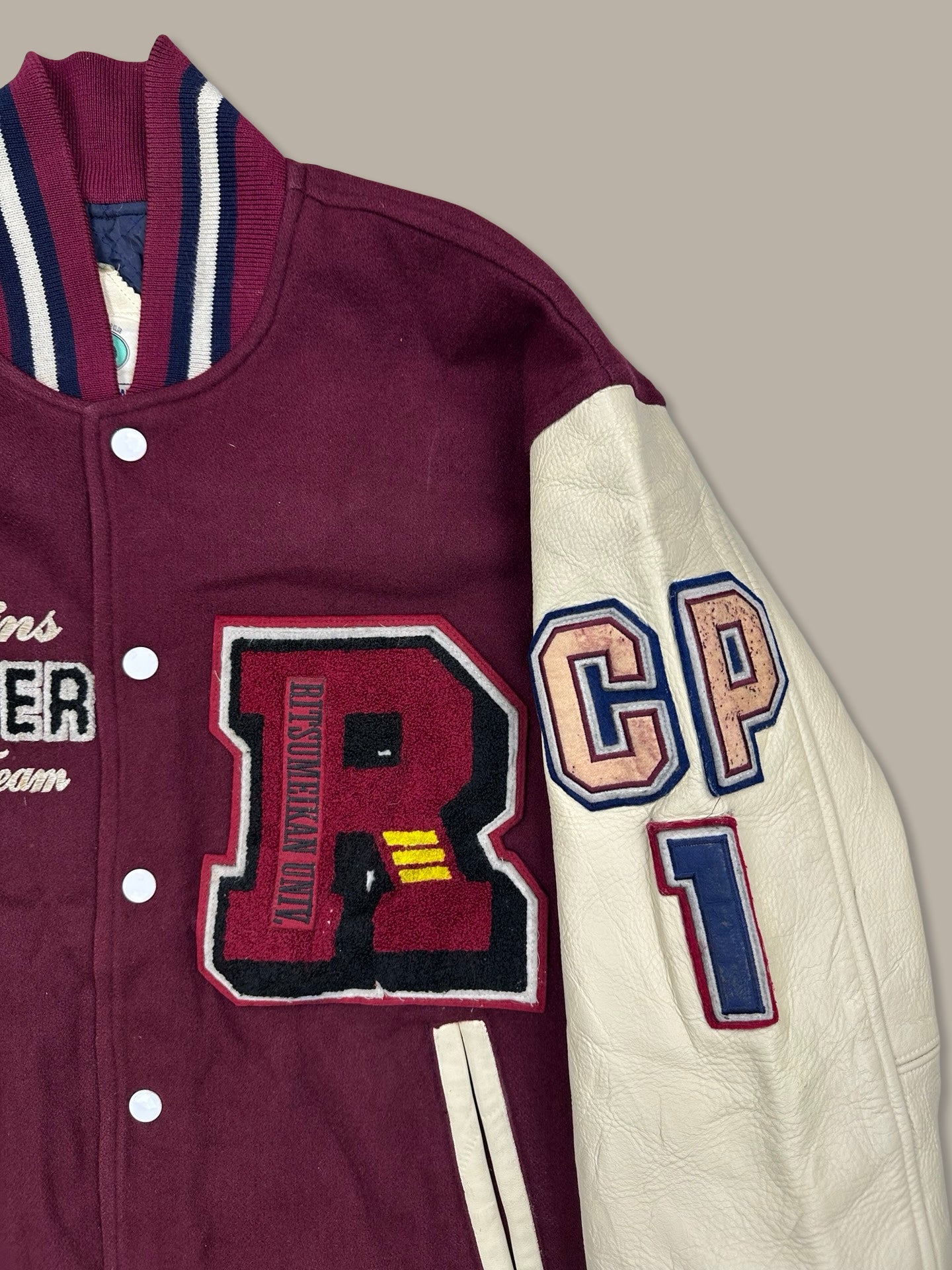 Dolphins Basket Japan Varsity Jacket Vintage Bordeaux L