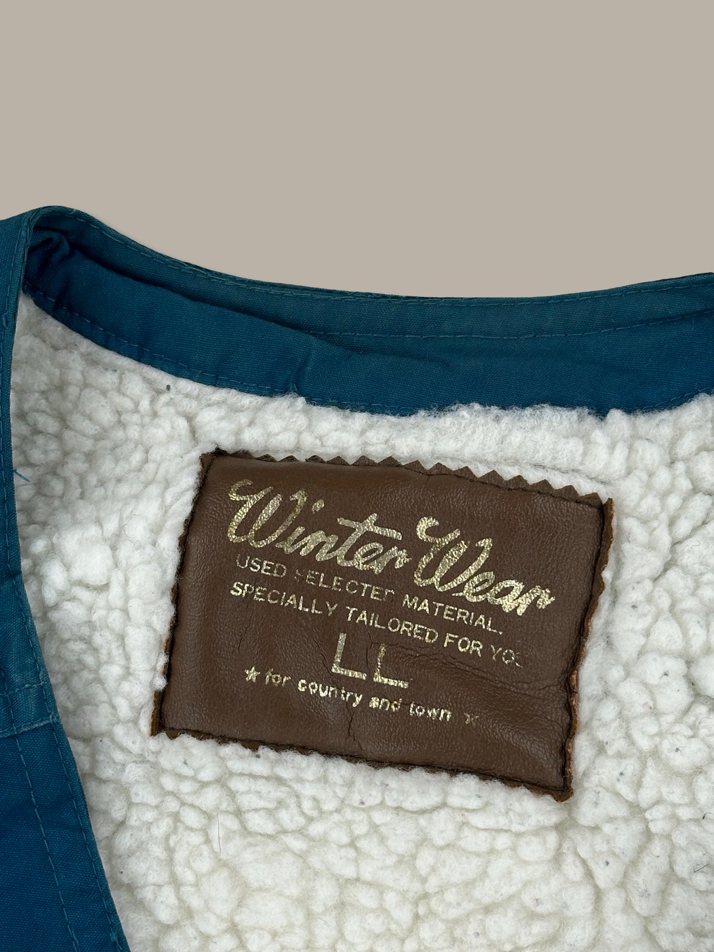 Winter Wear Gilet Utility Imbottito Teal con Sherpa Blue M
