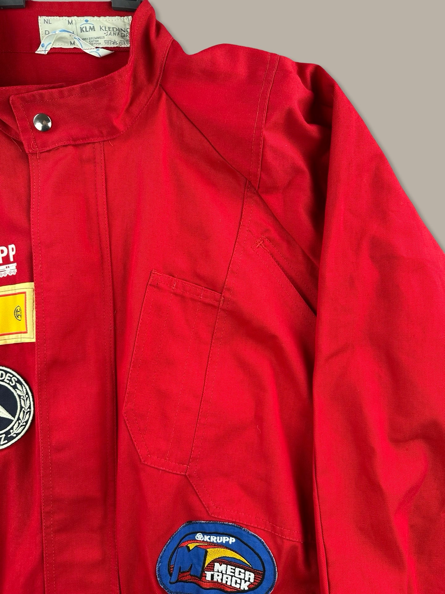 KLM Giacca Intera Racing Vintage Rosso L