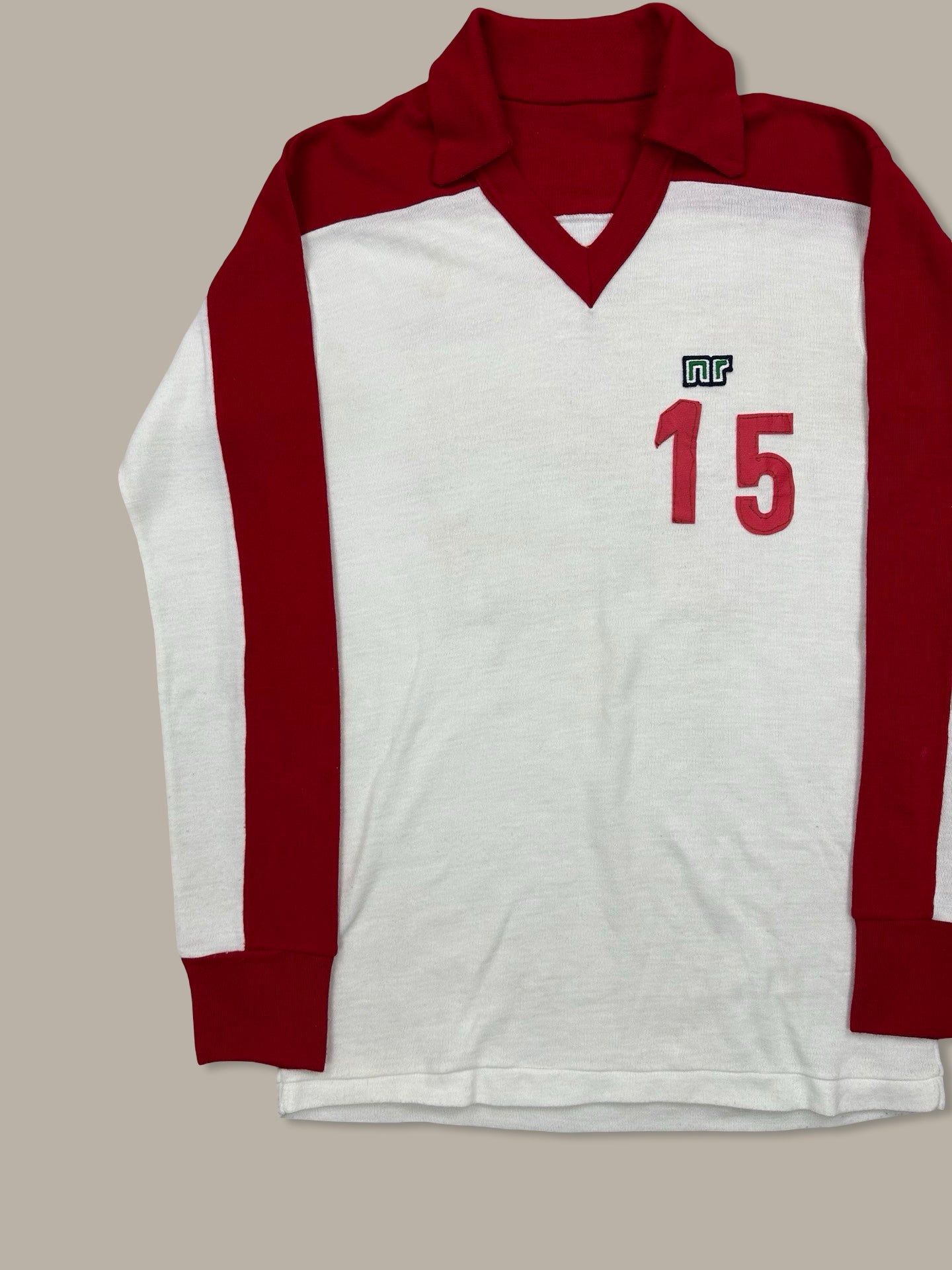 NR Jersey Vintage Anni 80’ Bianco Rosso N. 15