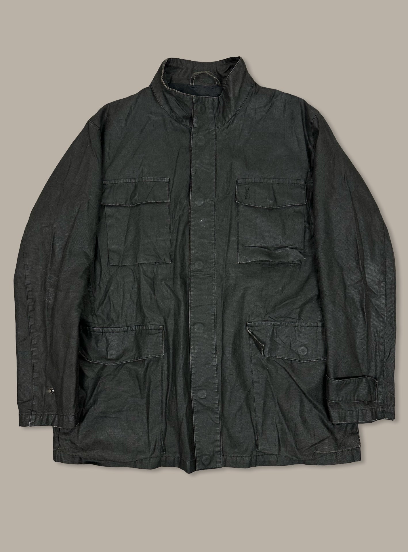 YvesSaintLaurent Wax Canvas Jacket Nero L