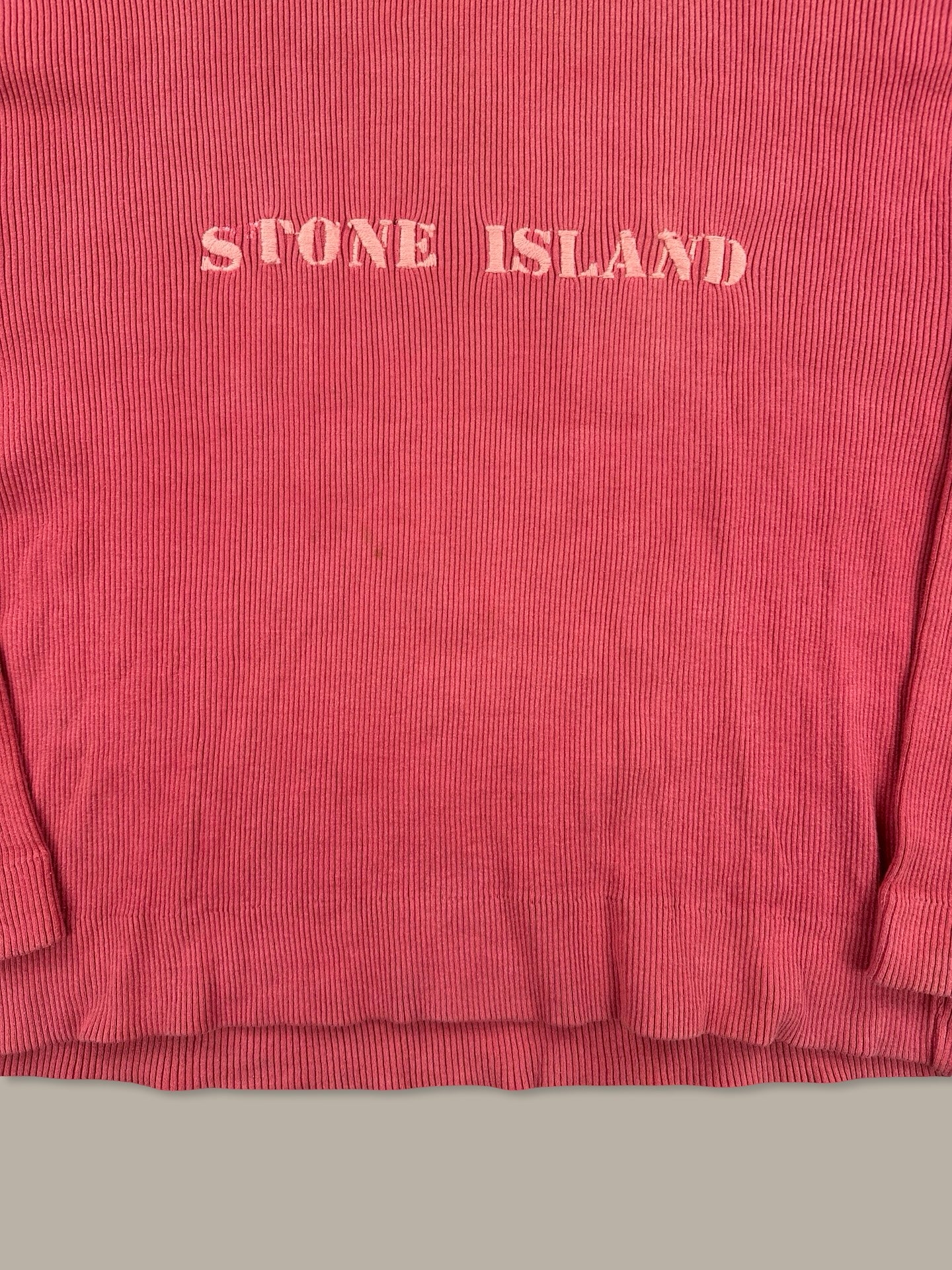 Stone Island Vintage Ribbed Cotton Sweatshirt Felpa Rosso L