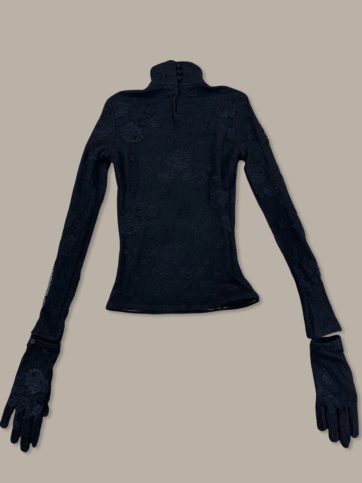 Balenciaga Top in Pizzo Couture Collo Alto SS 22 Nero M