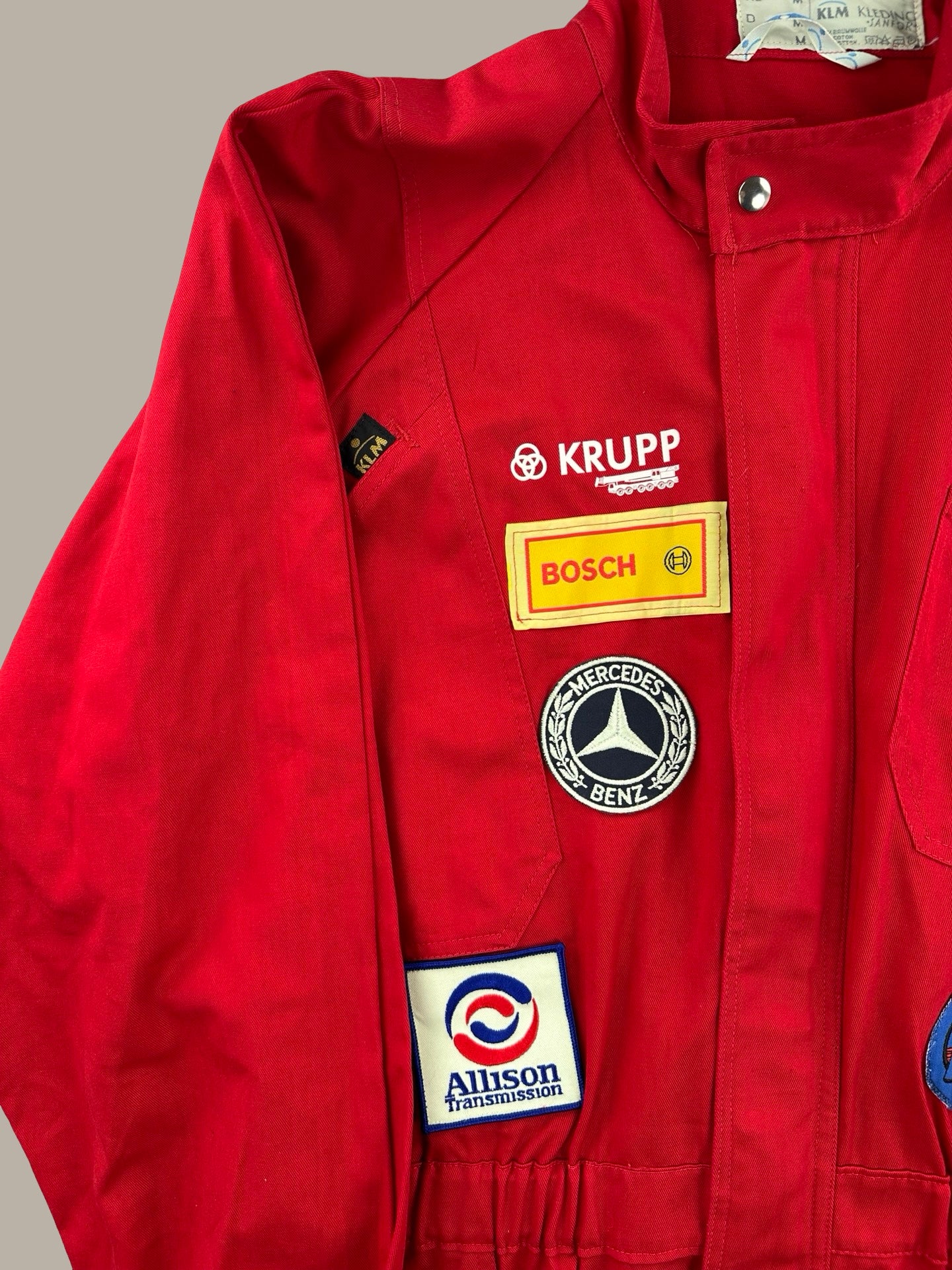 KLM Giacca Intera Racing Vintage Rosso L