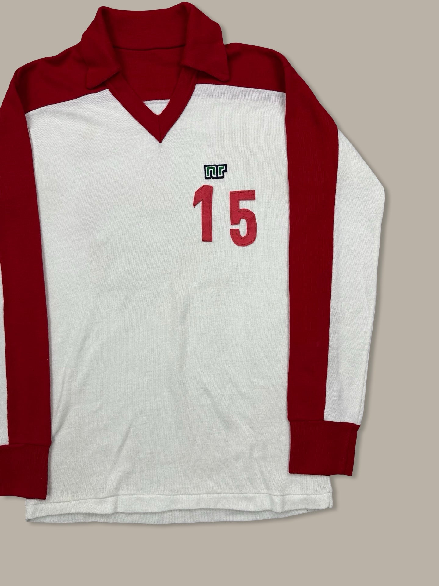 NR Jersey Vintage Anni 80’ Bianco Rosso N. 15