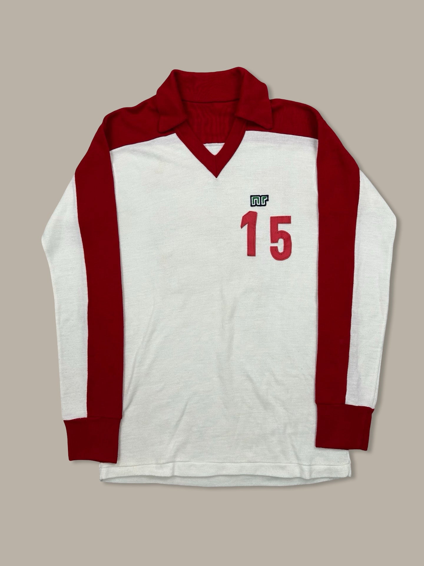 NR Jersey Vintage Anni 80’ Bianco Rosso N. 15