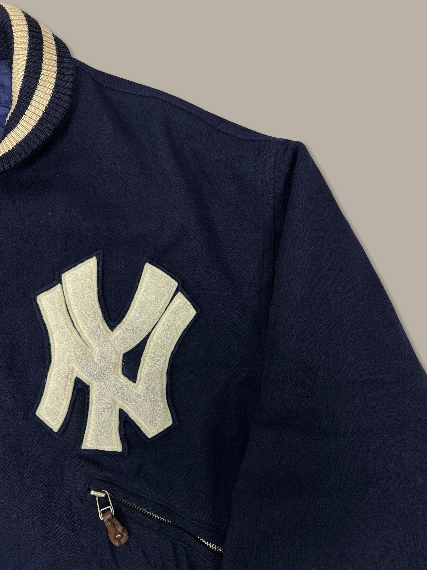 New York Yankees Vintage College Jacket Blue Navy M