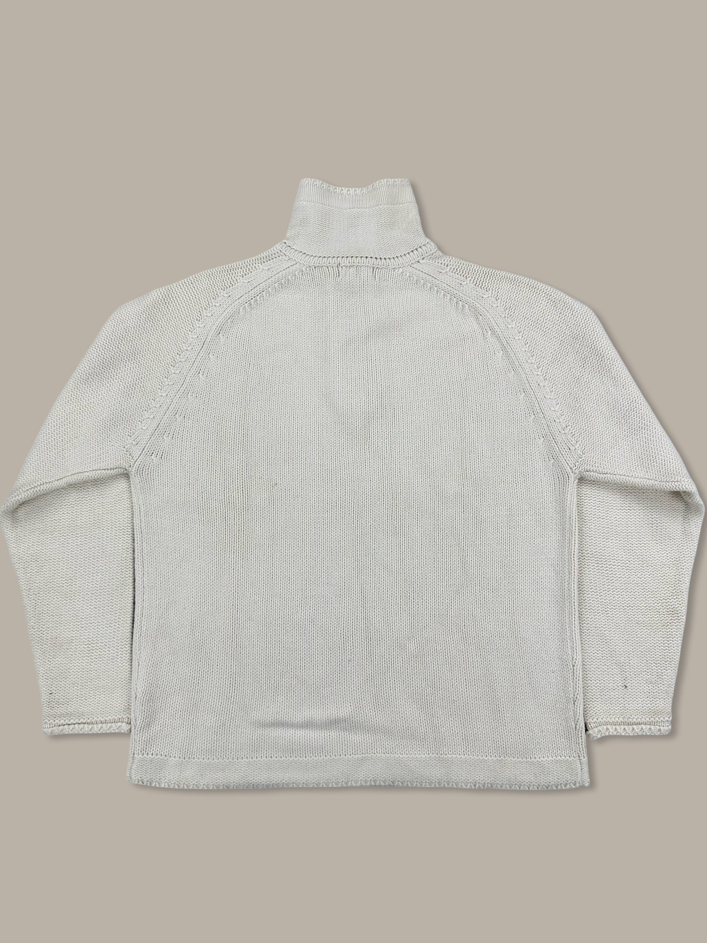 Prada 1/4 Zip Jumper Red Tab Beige L