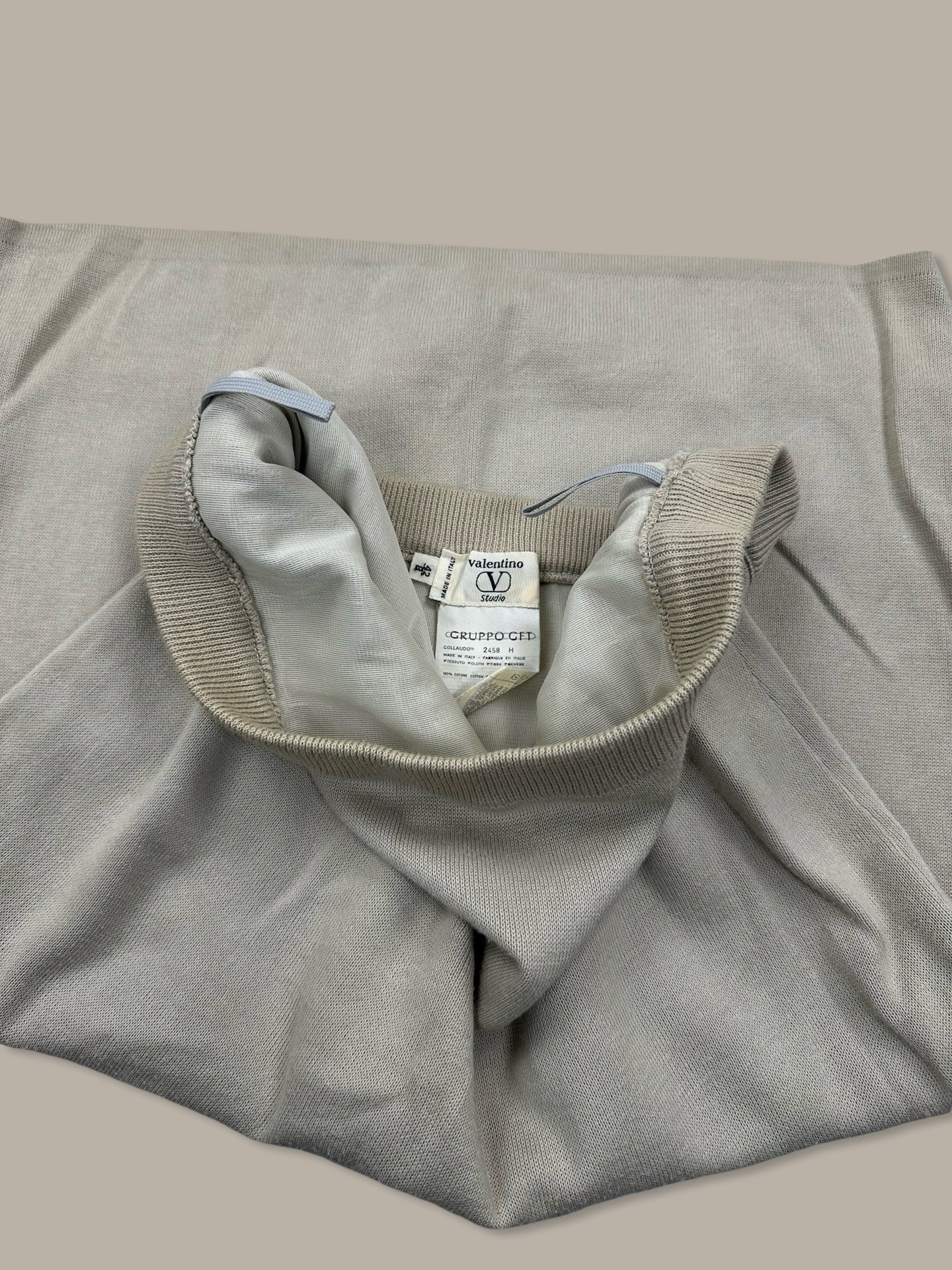 Valentino Gonna Tubino in Maglia Beige 42 S