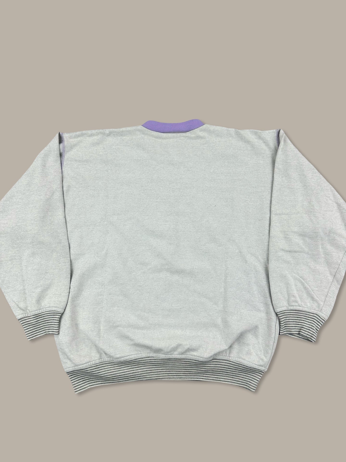 Adidas Vintage Big Logo Crewneck Grey Purple XS