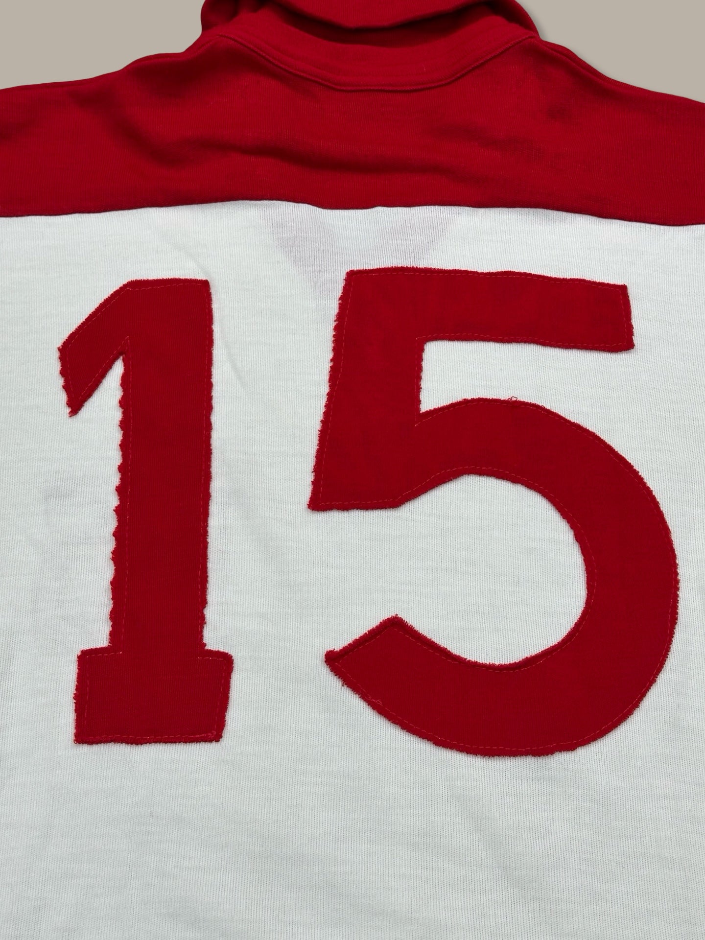 NR Jersey Vintage Anni 80’ Bianco Rosso N. 15