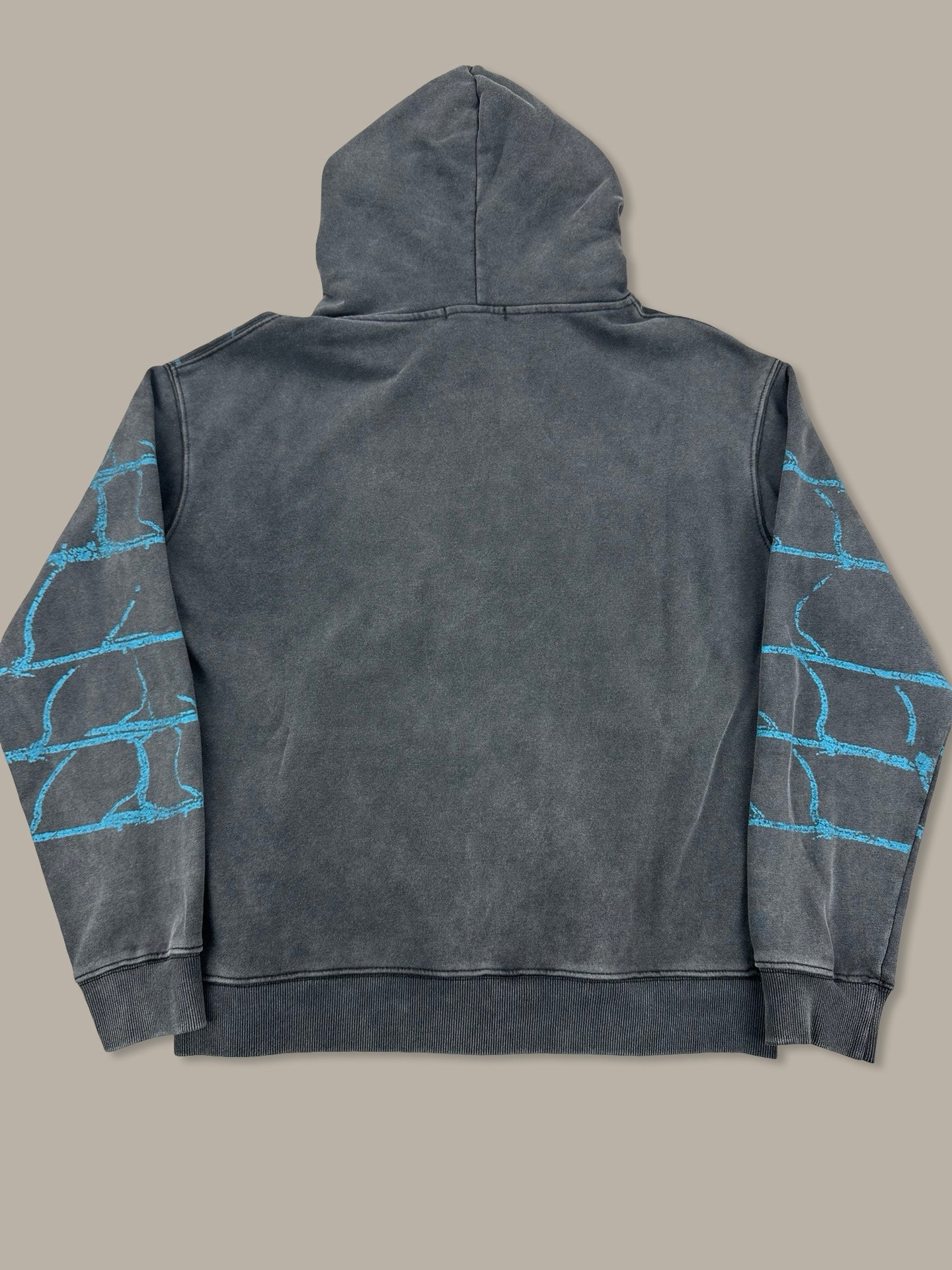 Valley Spider Print Hoodie Washed Nero L