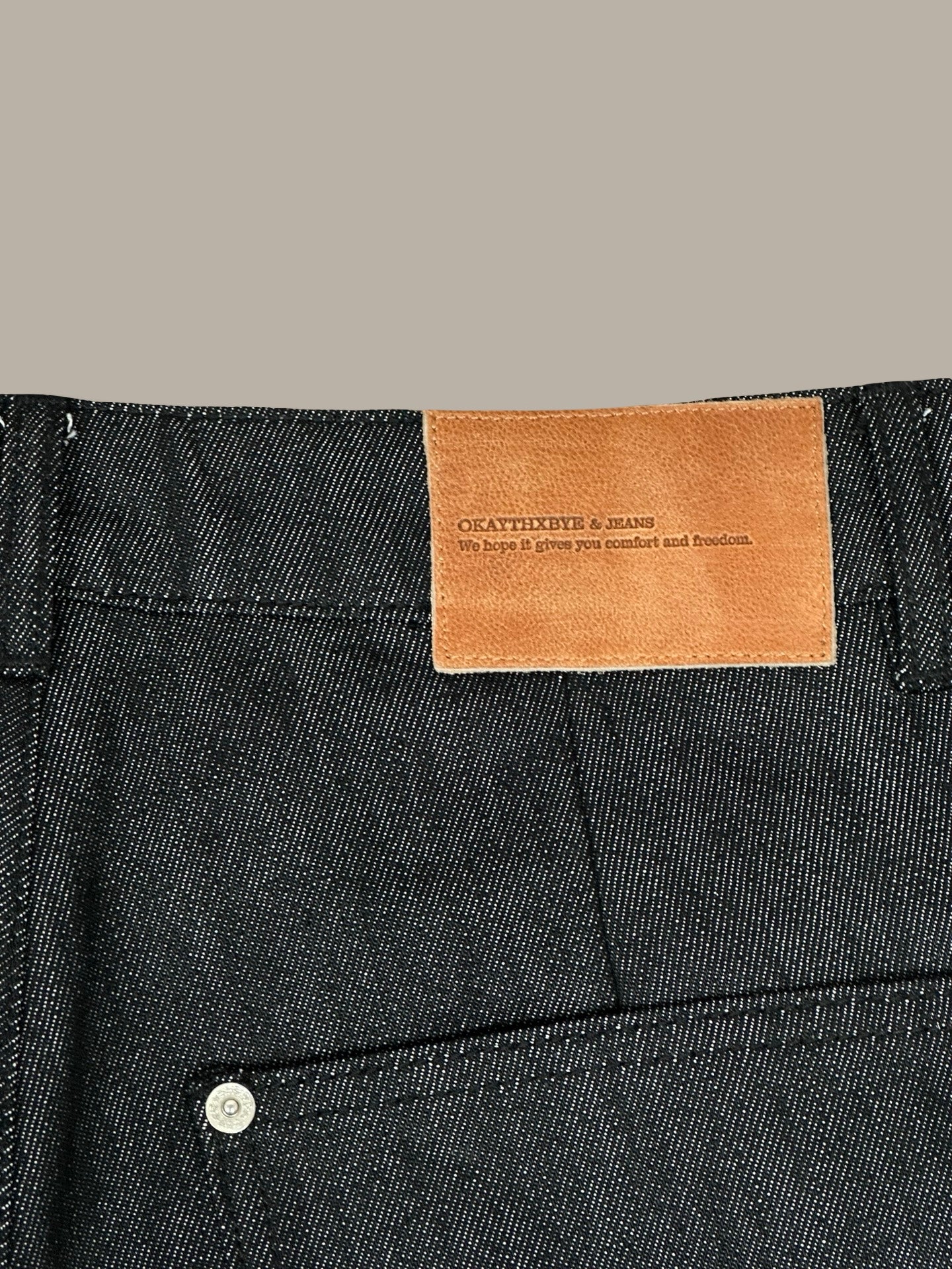 Raw Denim Double Knee Jeans 13oz Nero