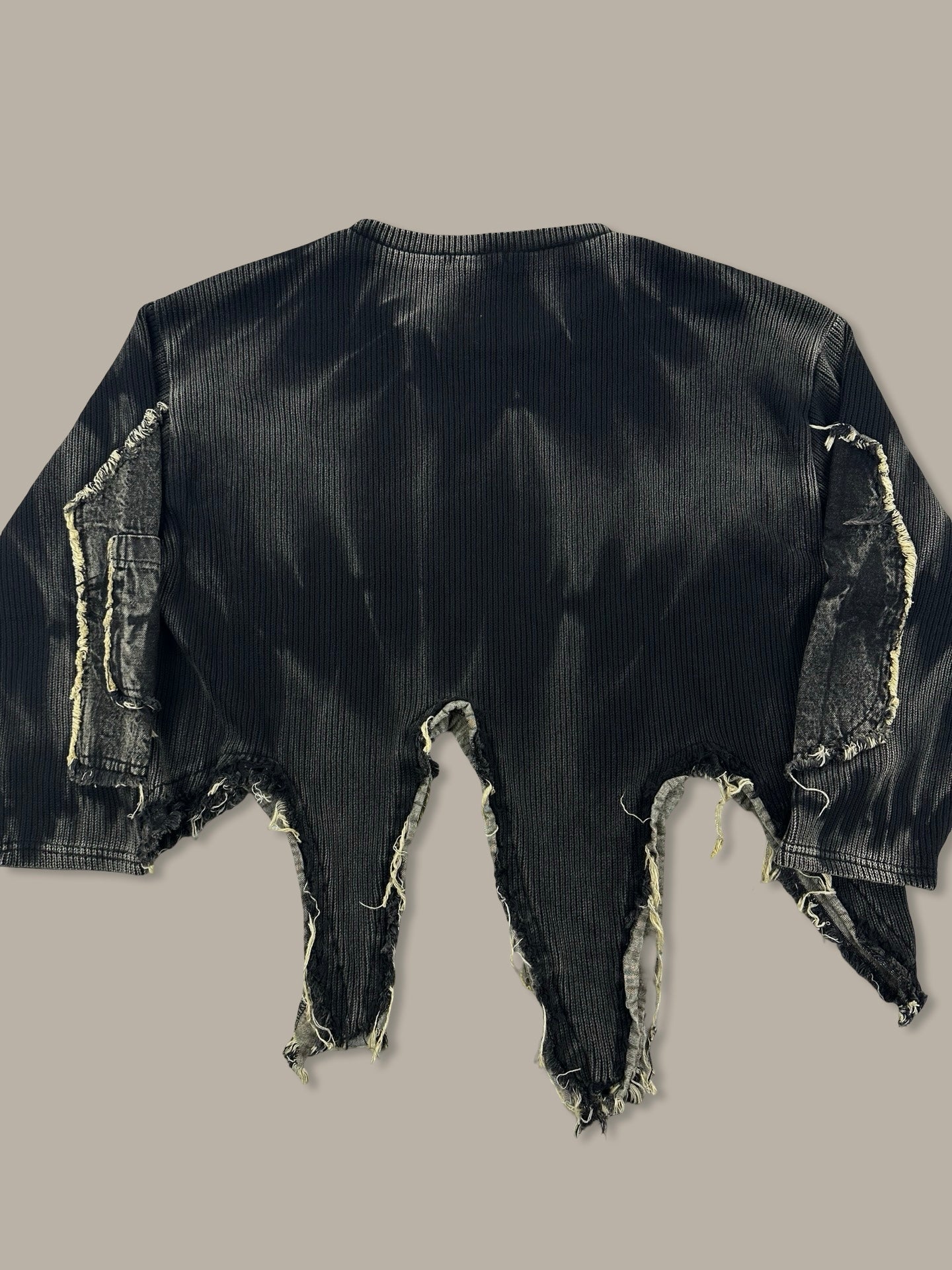 Distressed Washed Jumper con Patch Nero M