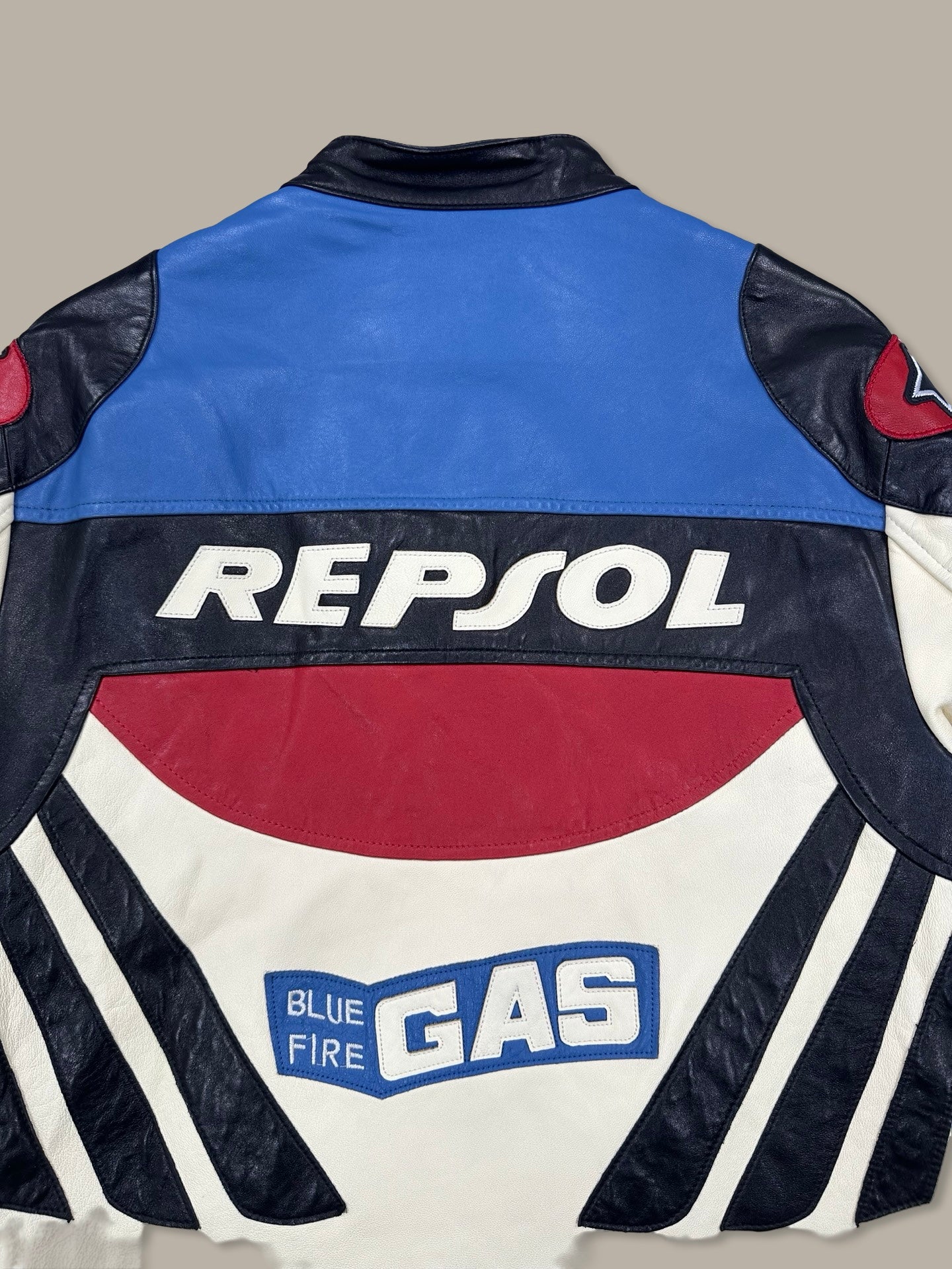 Repsol Racing Leather Jacket Sponsor Bianco M
