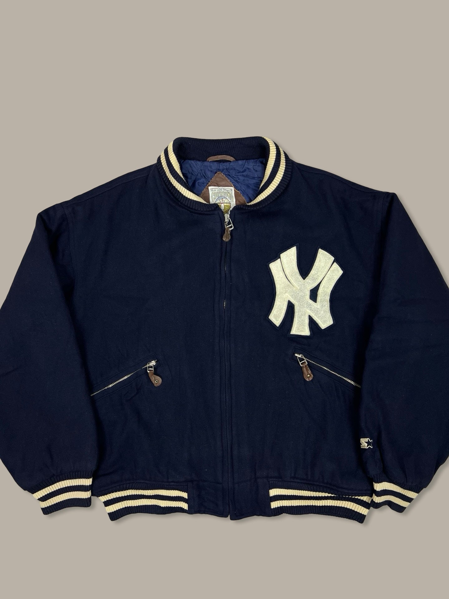 New York Yankees Vintage College Jacket Blue Navy M