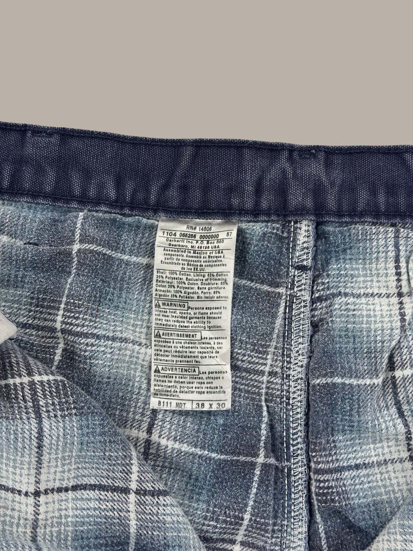 Carhartt Carpenter Work Pants Vintage Faded Blue Navy W36