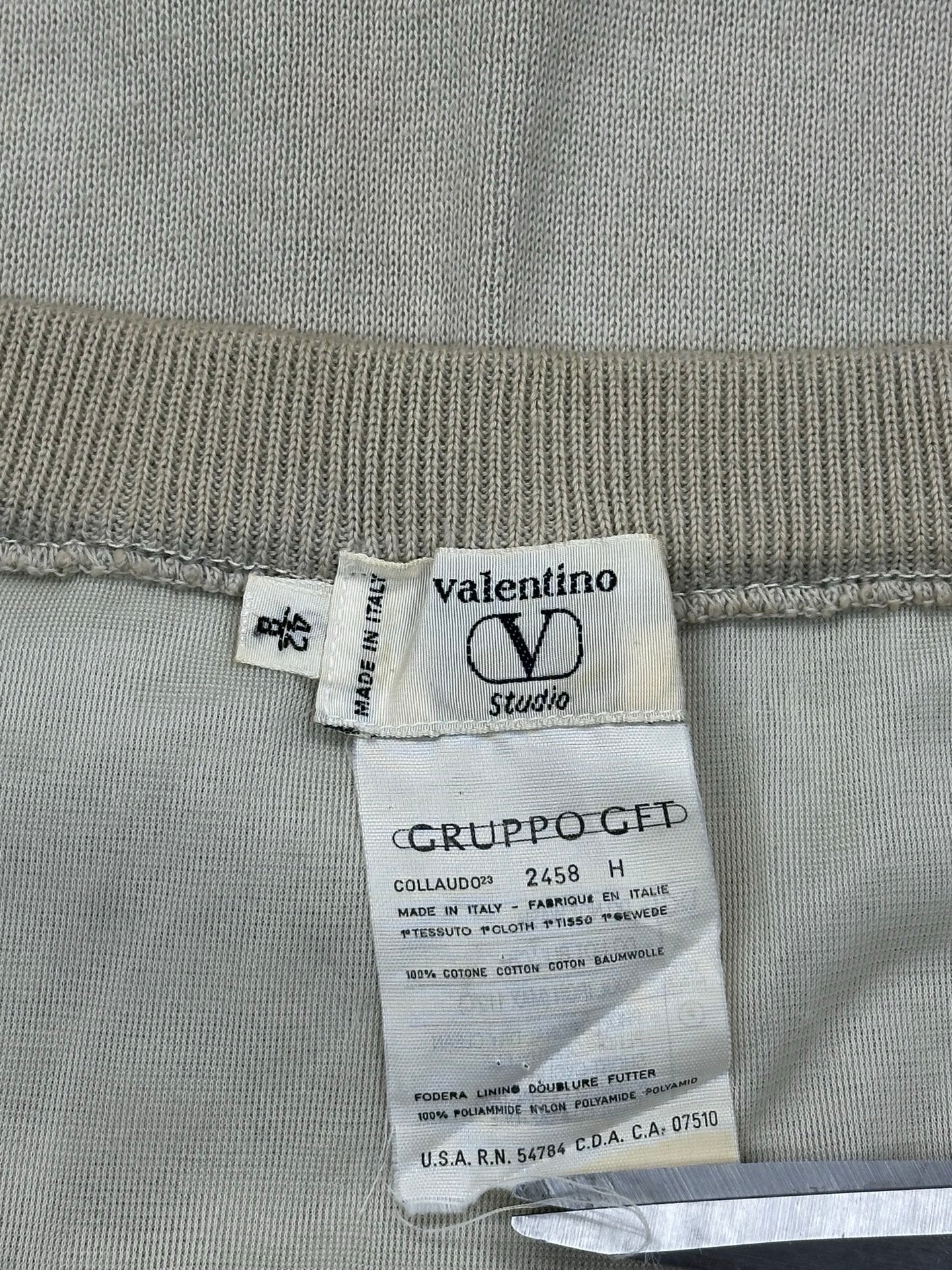 Valentino Gonna Tubino in Maglia Beige 42 S