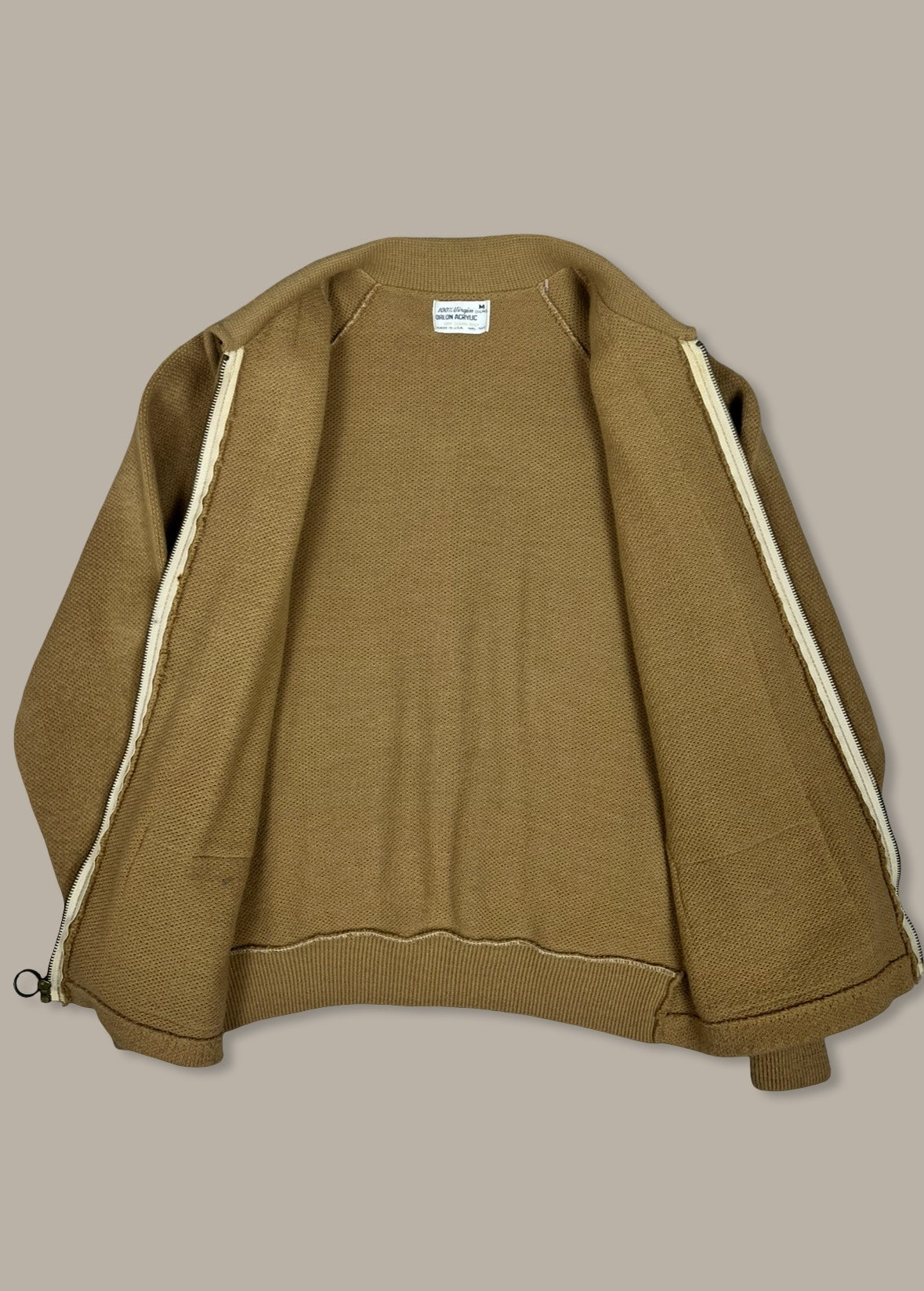 Acrylic Zip Western Jacket Vintage 50’ Marrone M