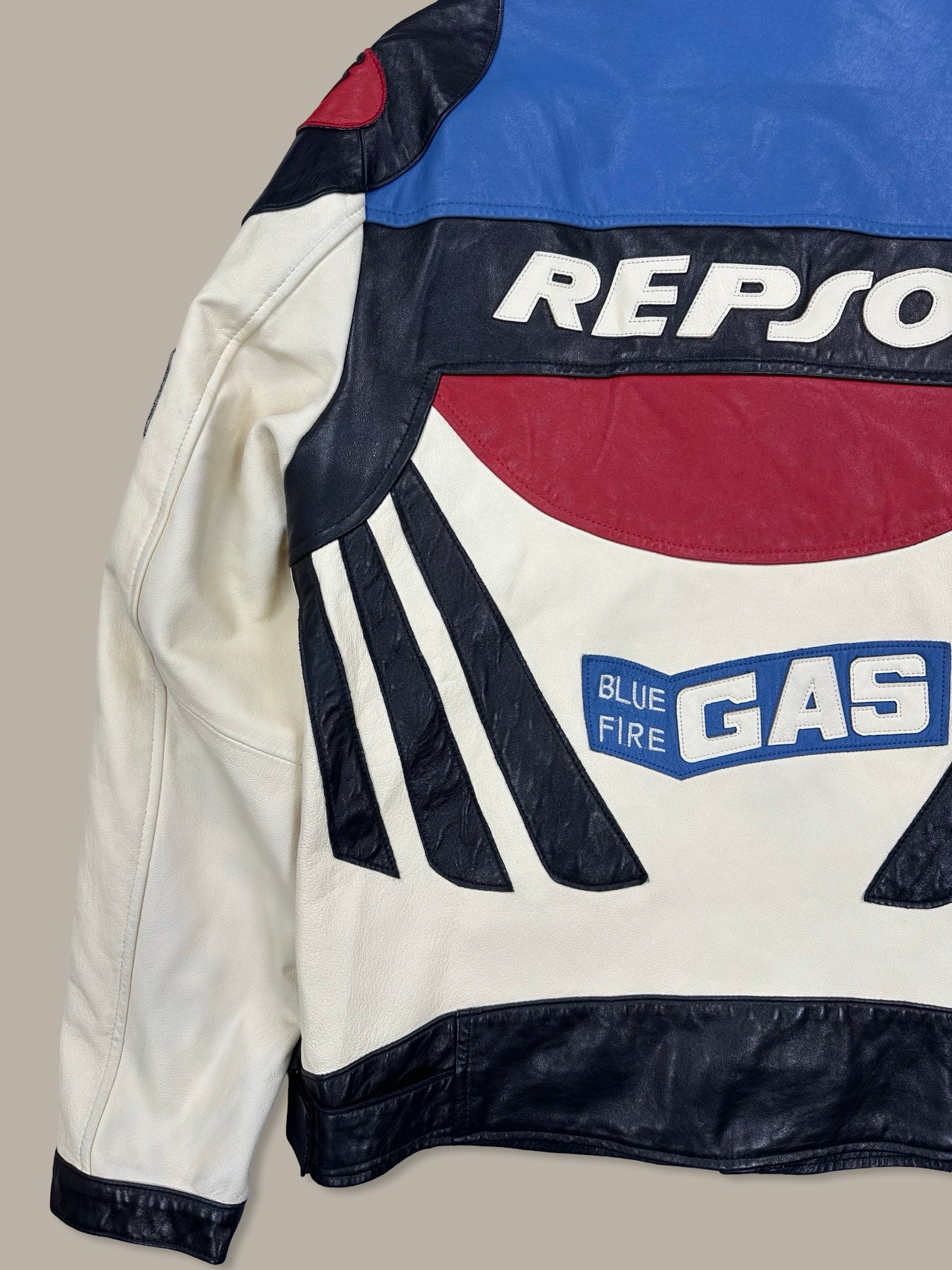Repsol Racing Leather Jacket Sponsor Bianco M
