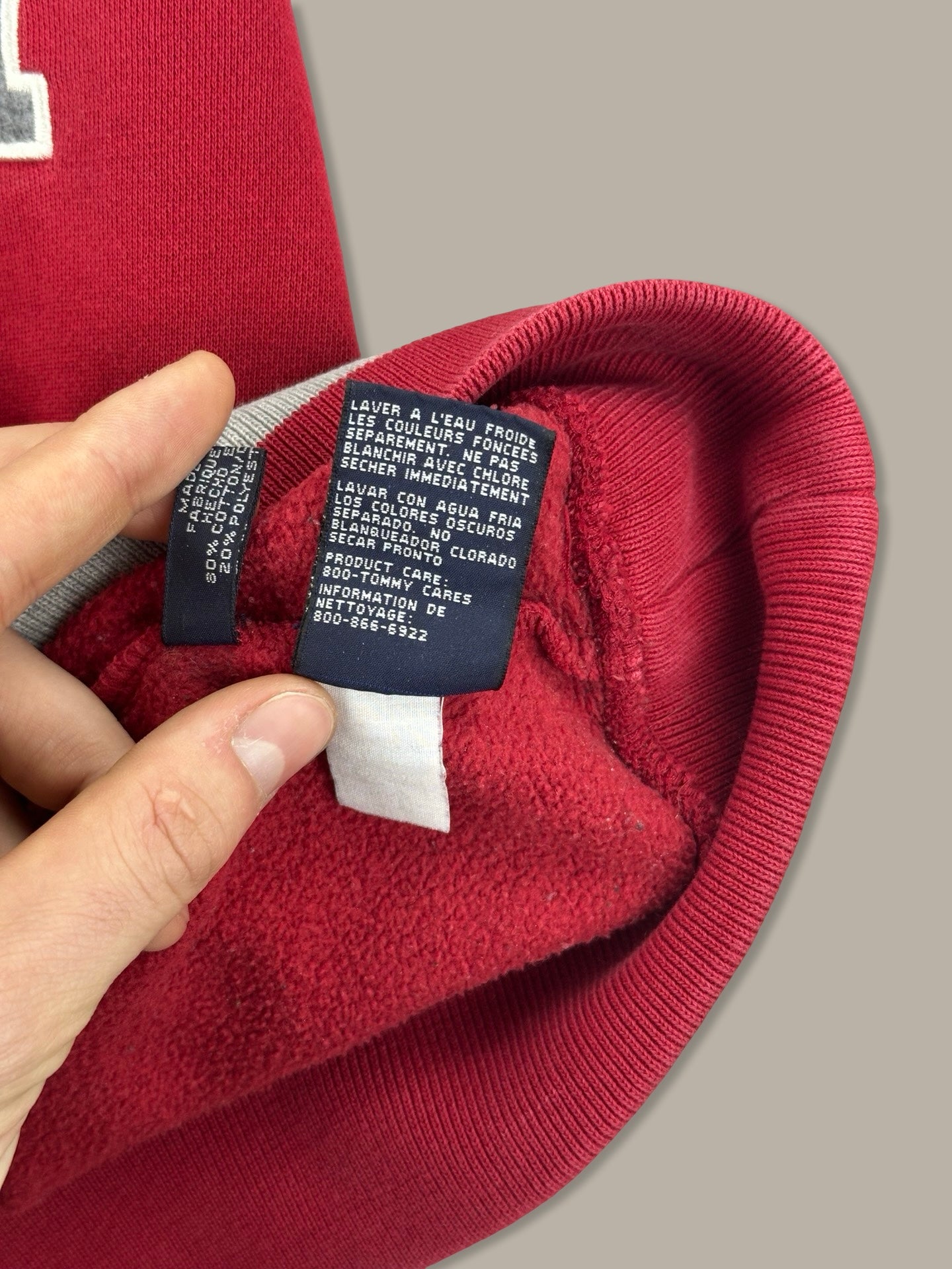 Tommy Hilfiger Vintage Big Logo Crewneck Grigio Rosso M