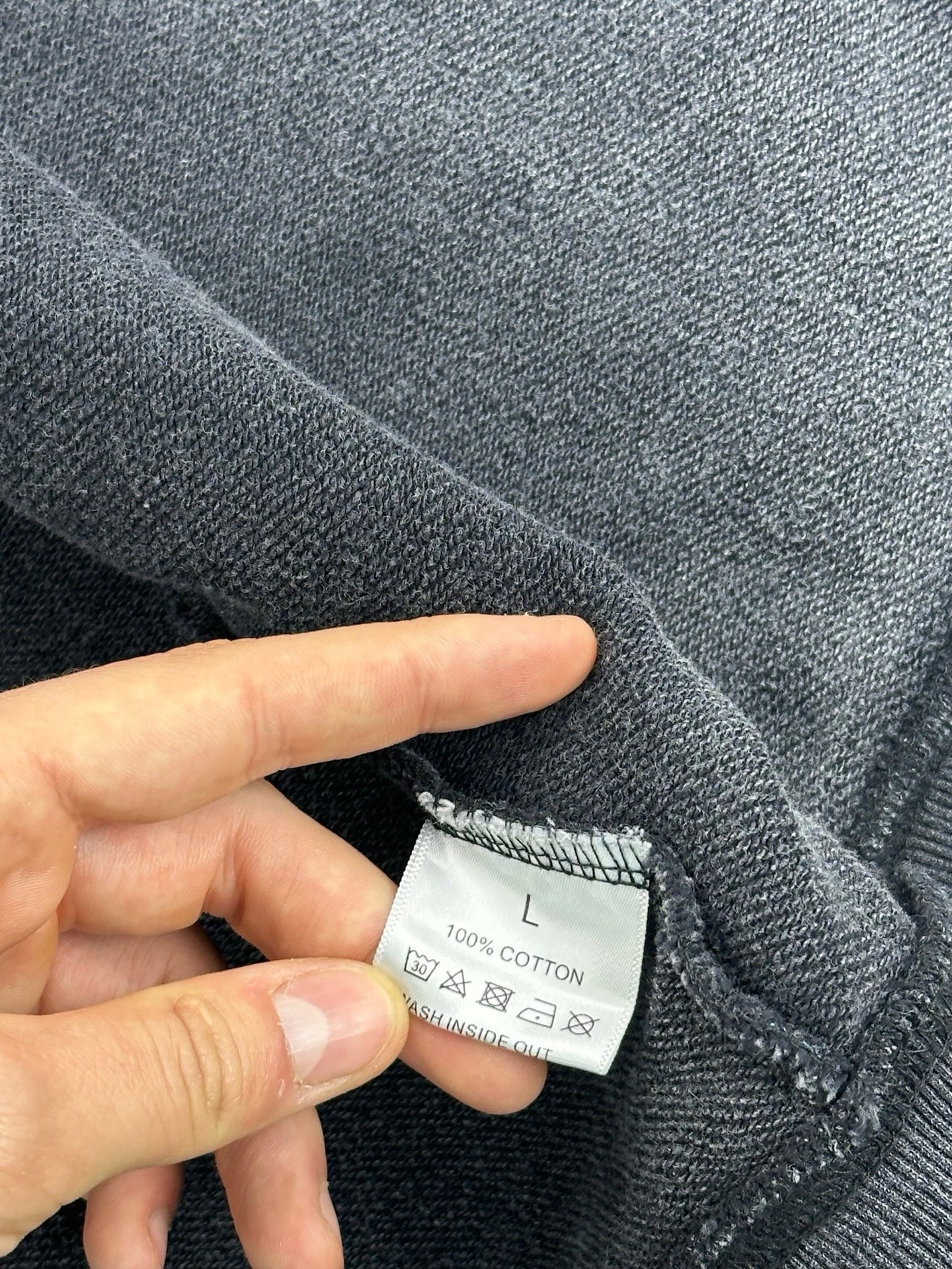 Valley Spider Print Hoodie Washed Nero L