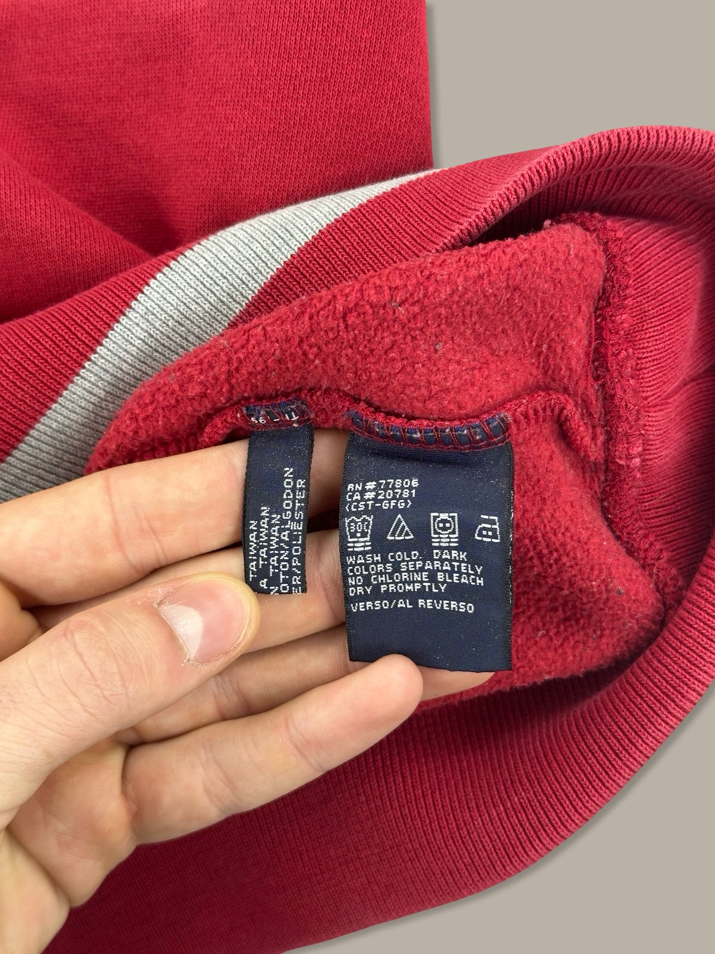Tommy Hilfiger Vintage Big Logo Crewneck Grigio Rosso M