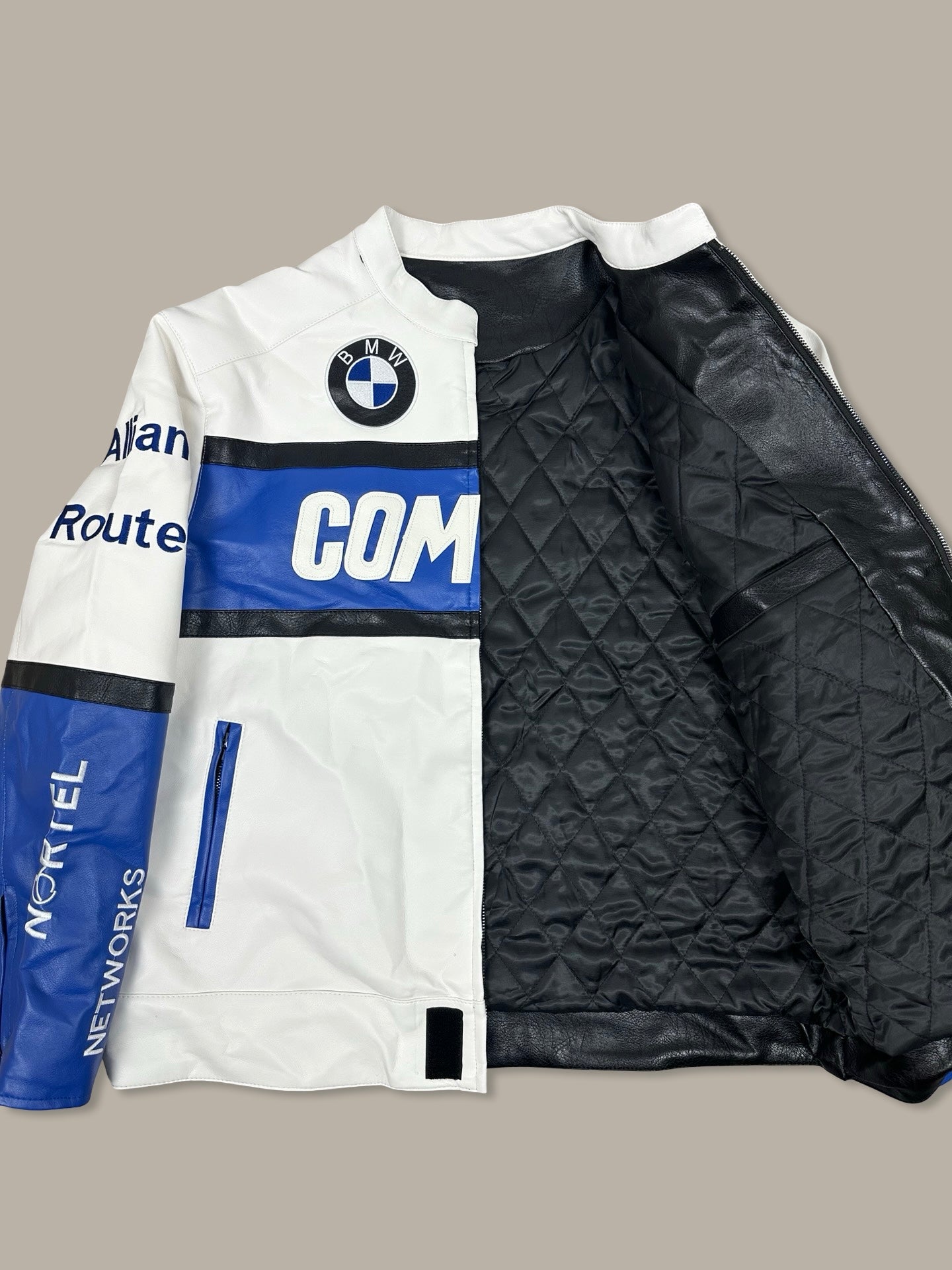 BMW Leather Patch Racing Jacket Bianco M