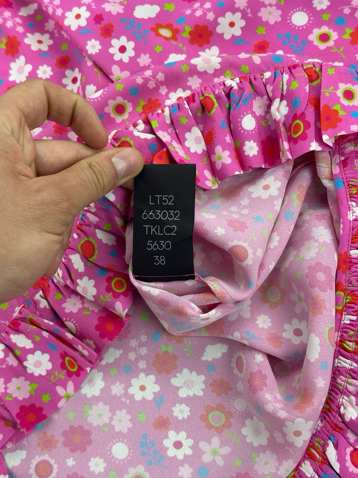 Balenciaga Top Floral Print con Fiocco FW 21 Rosa XS