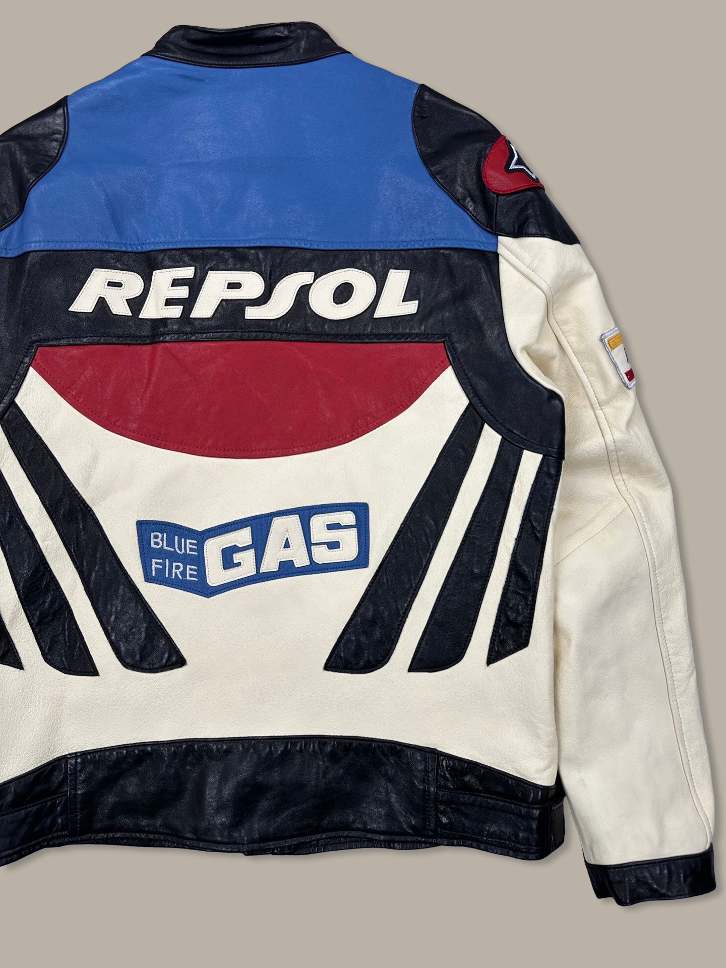 Repsol Racing Leather Jacket Sponsor Bianco M