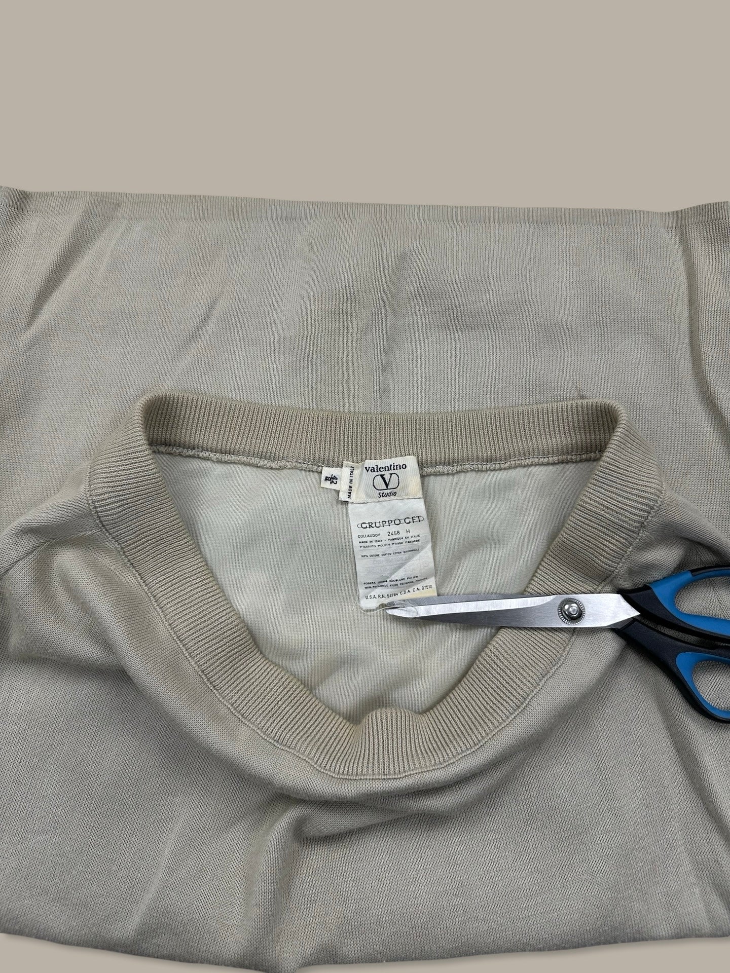 Valentino Gonna Tubino in Maglia Beige 42 S